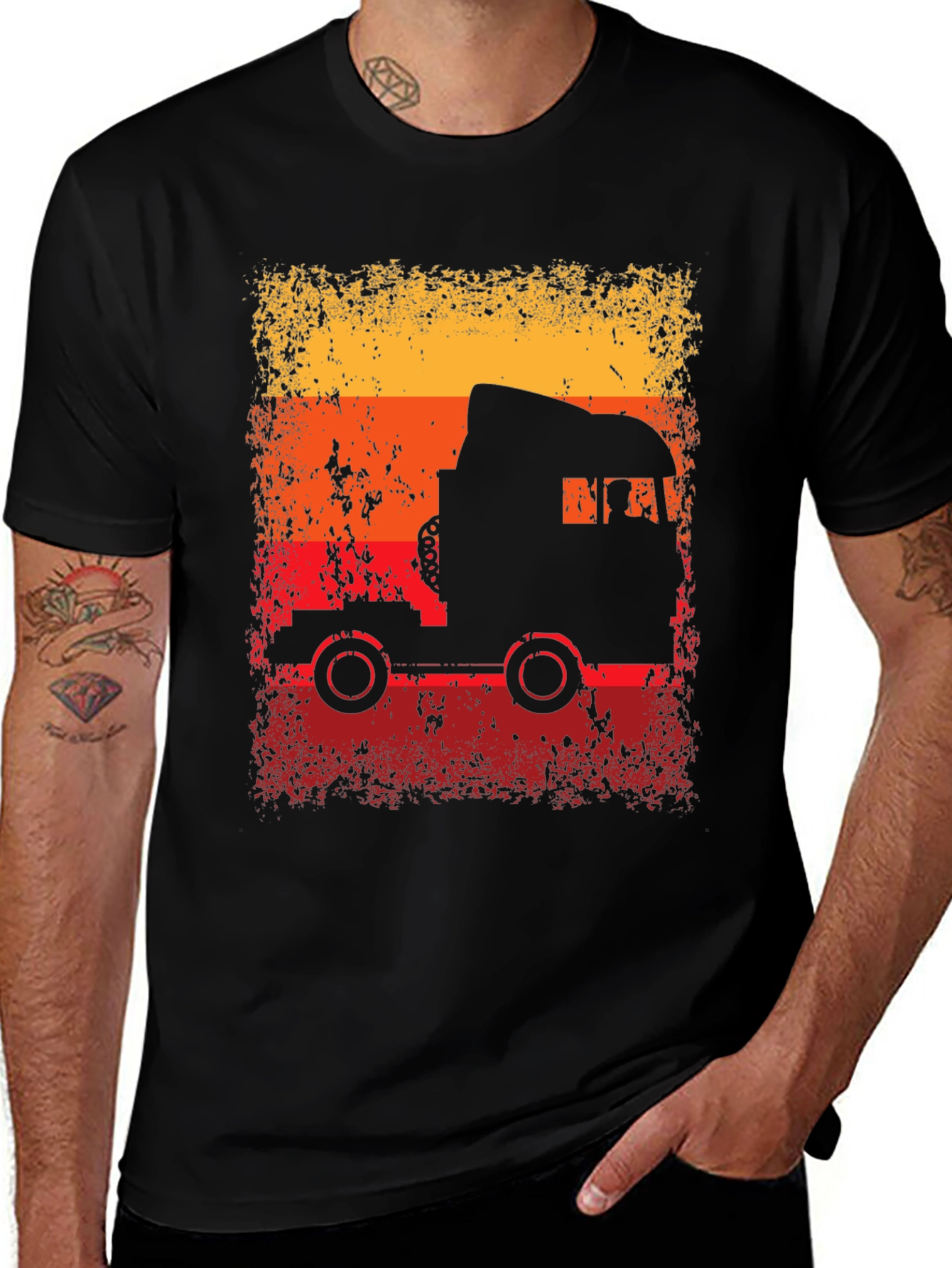 Variant 10 of Retro Truck Silhouette Graphic T-Shirt