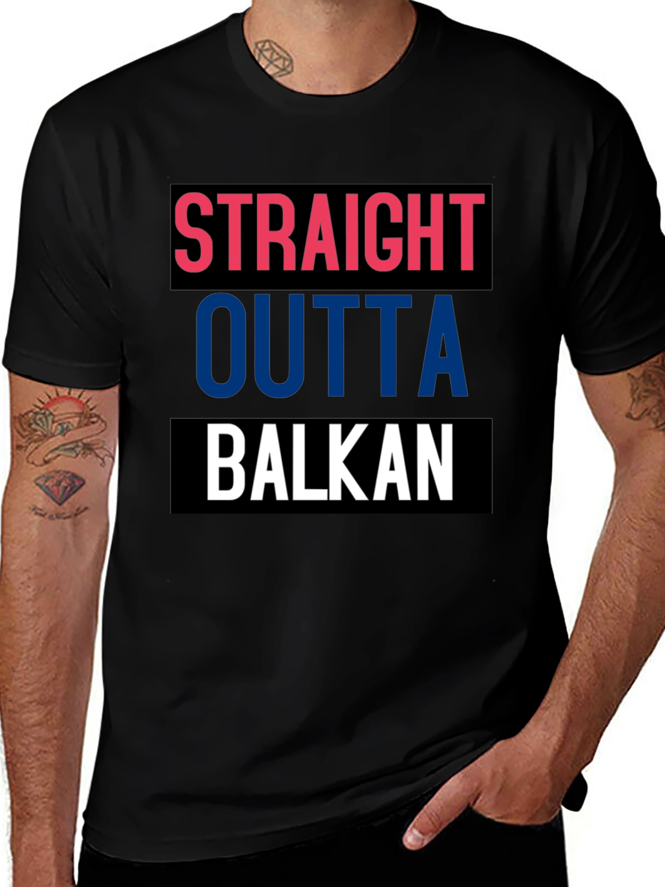 Straight Outta Balkan T-Shirt - Cool Graphic Tee