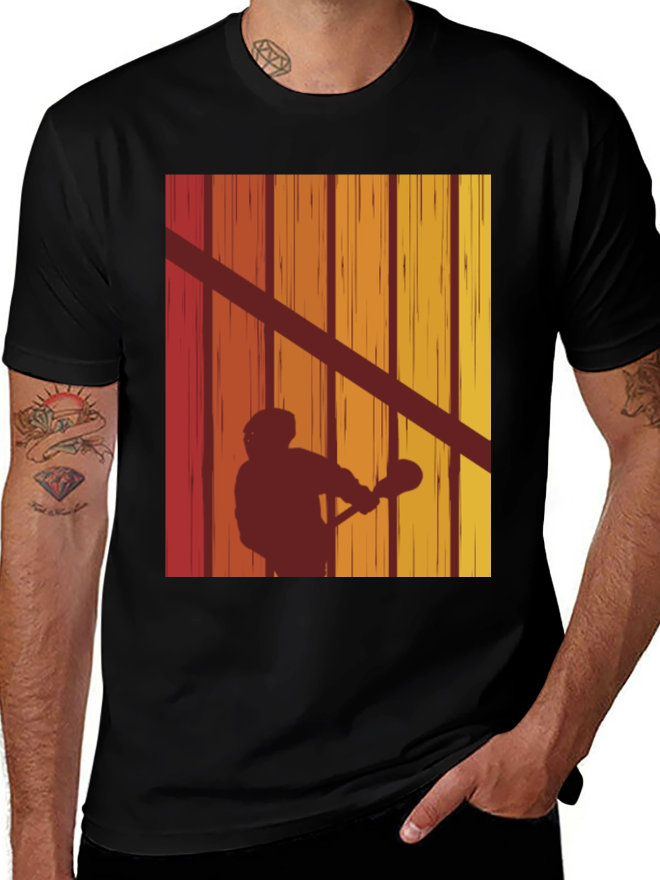 Variant 22 of Retro Lacrosse Silhouette T-Shirt