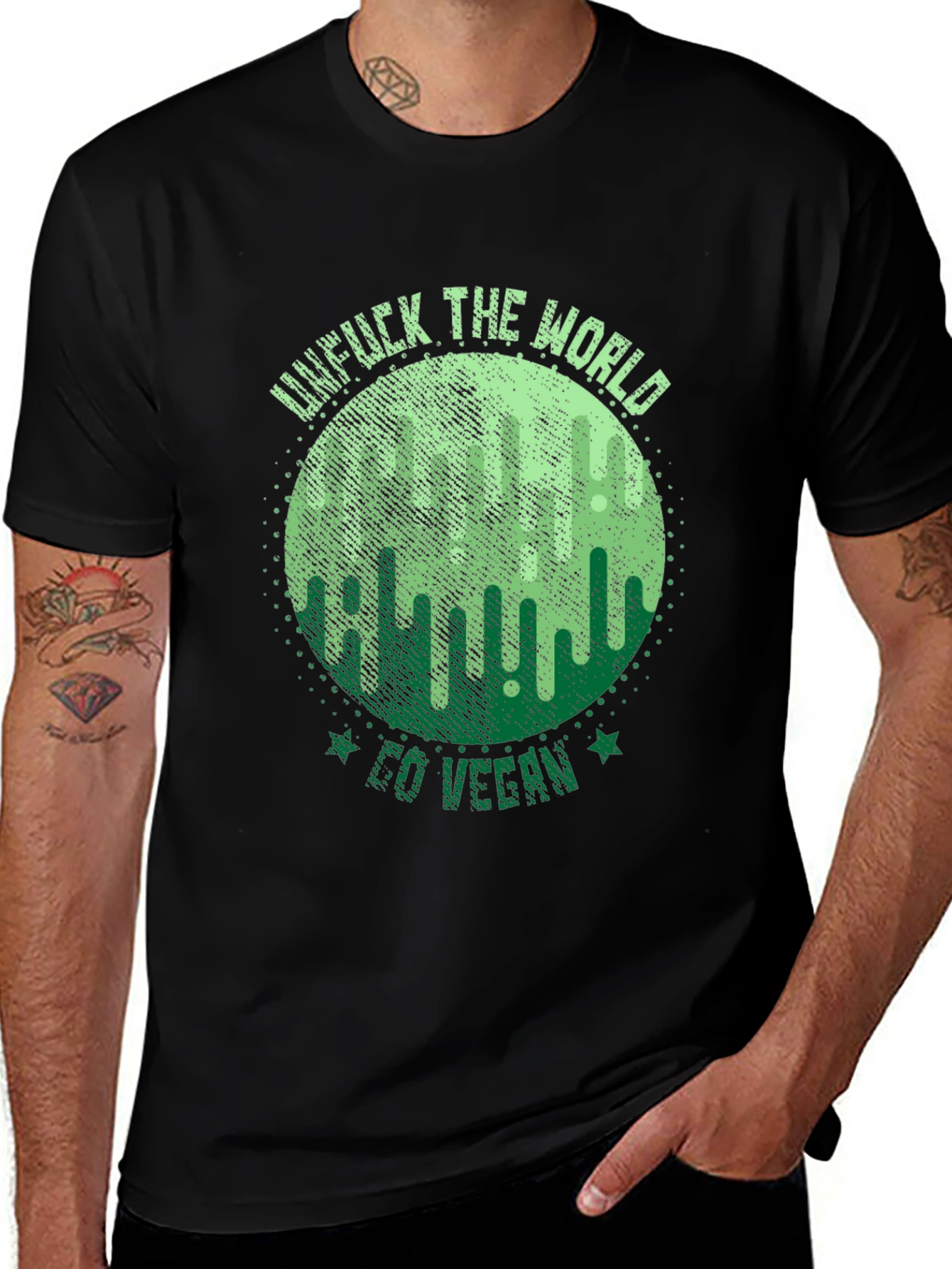 Variant 8 of Unf*ck The World Go Vegan Graphic Tee
