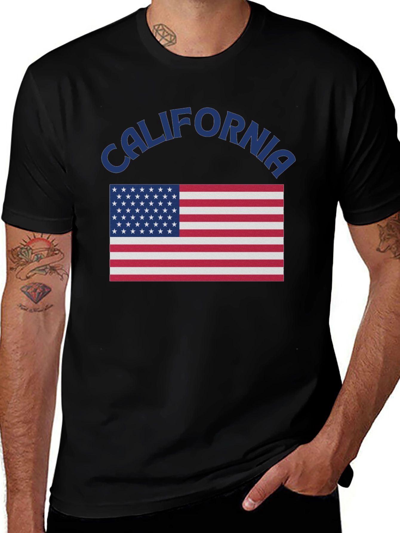 California US Flag Graphic Tee - Patriotic Pride