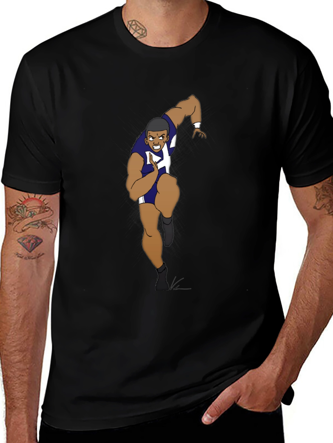 Variant 12 of Cartoon Runner Graphic T-Shirt