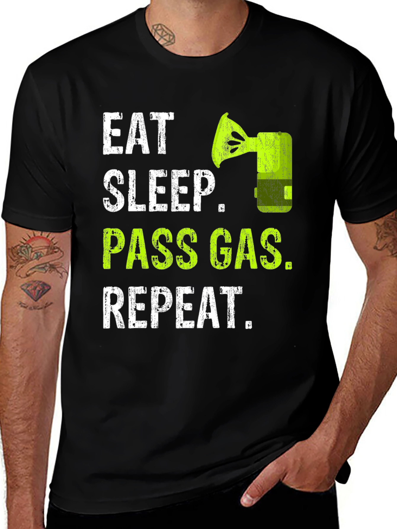 Variant 7 of Eat Sleep Pass Gas Repeat Funny T-Shirt
