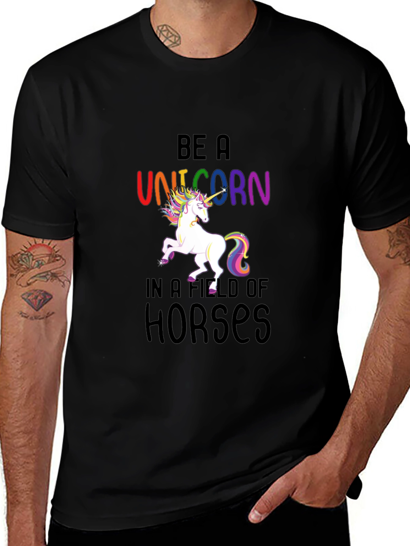 Variant 19 of Be a Unicorn T-Shirt - Colorful Graphic Tee