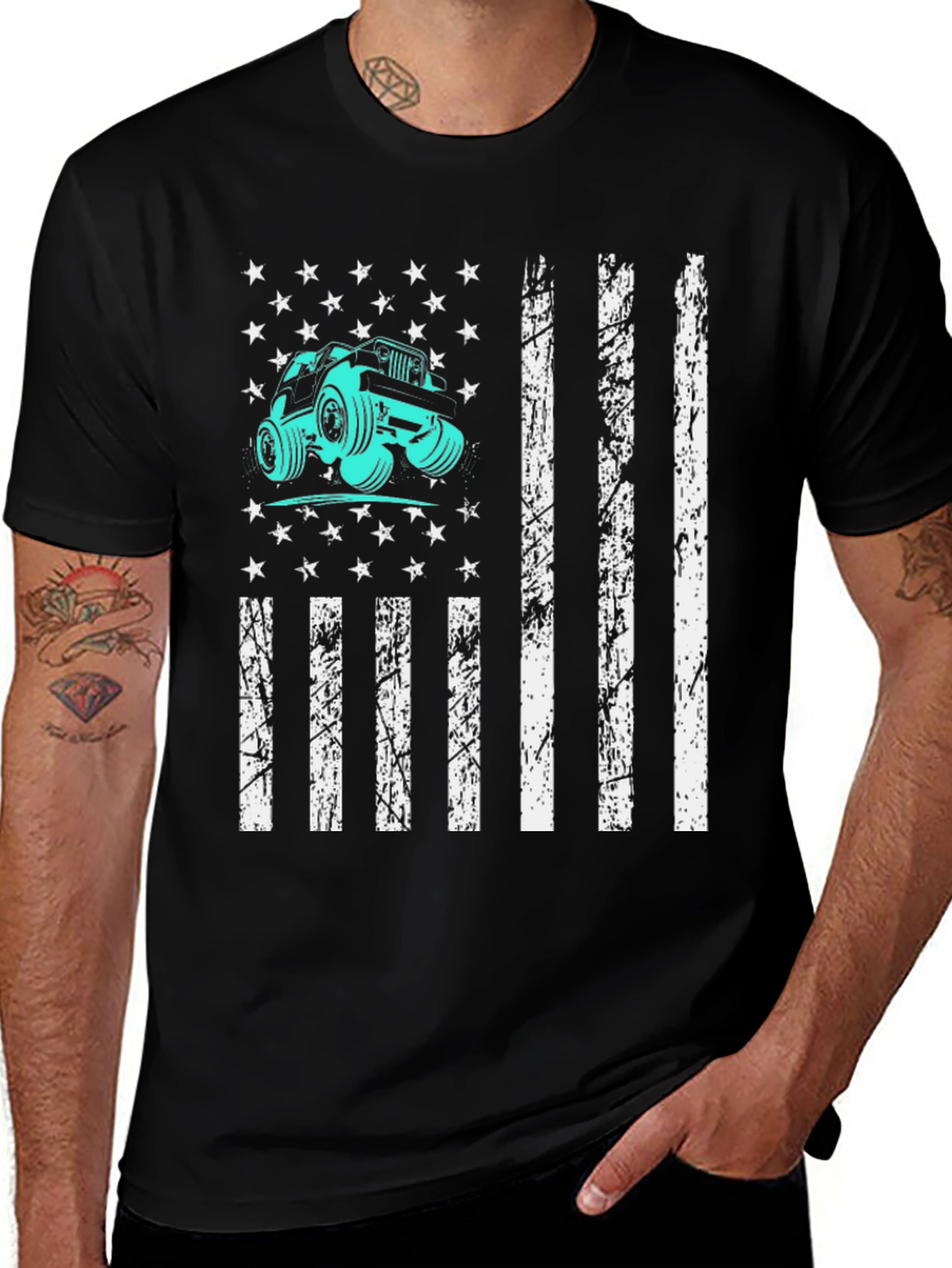 Variant 29 of Jeep American Flag Graphic Tee