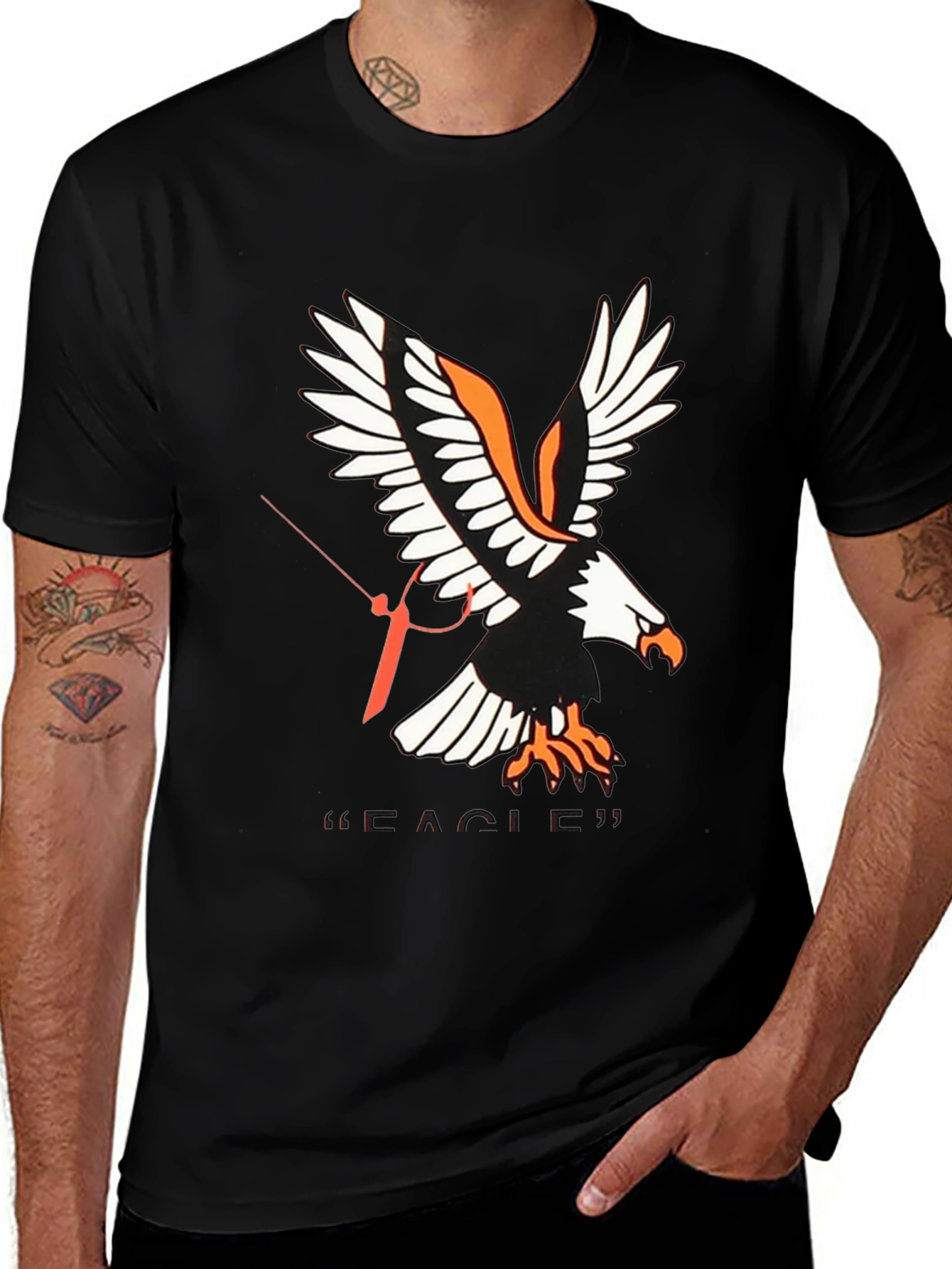Variant 16 of Eagle Graphic Tee - Stylish Men's Black T-Shirt