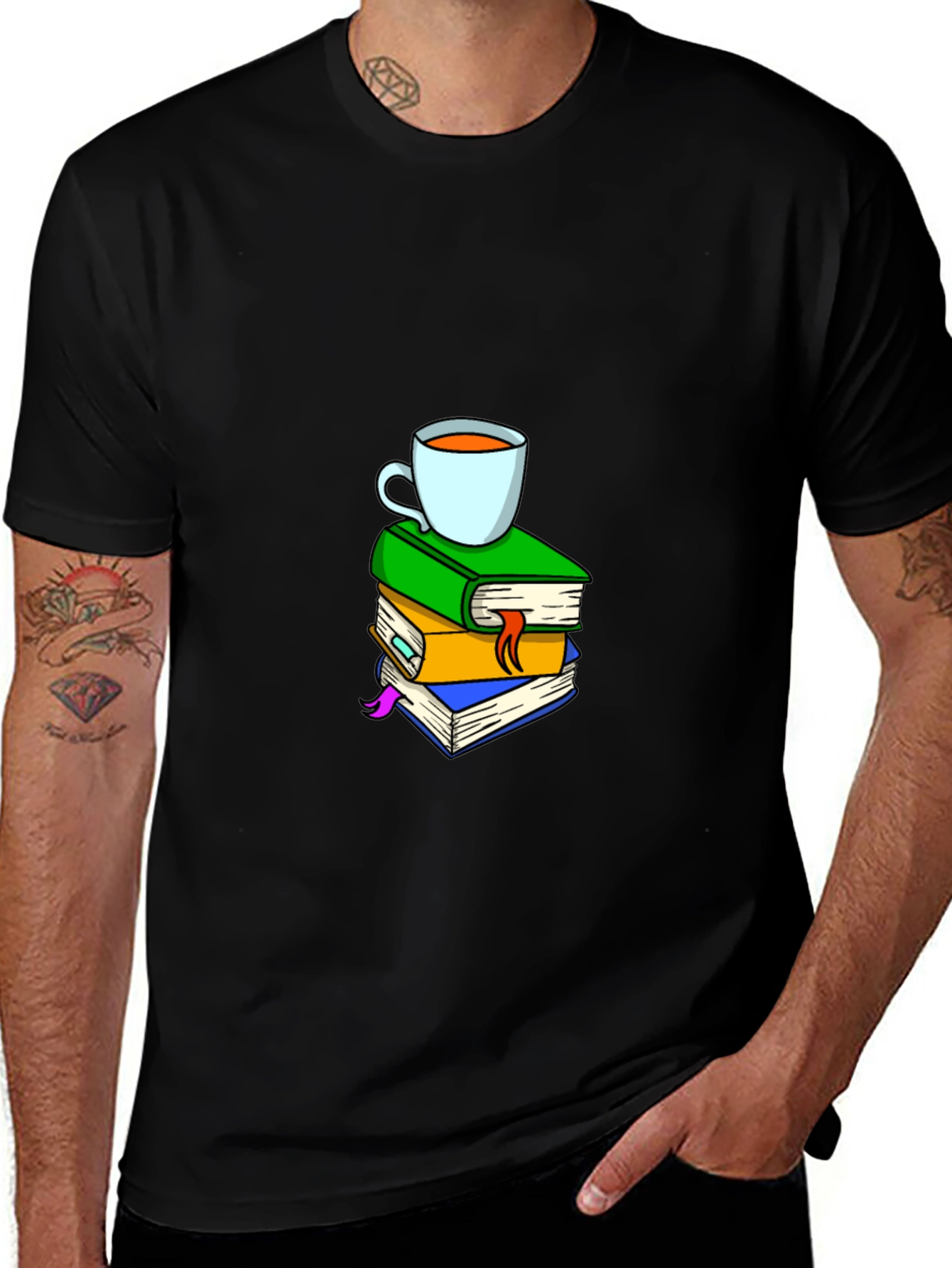 Book Stack & Coffee T-Shirt