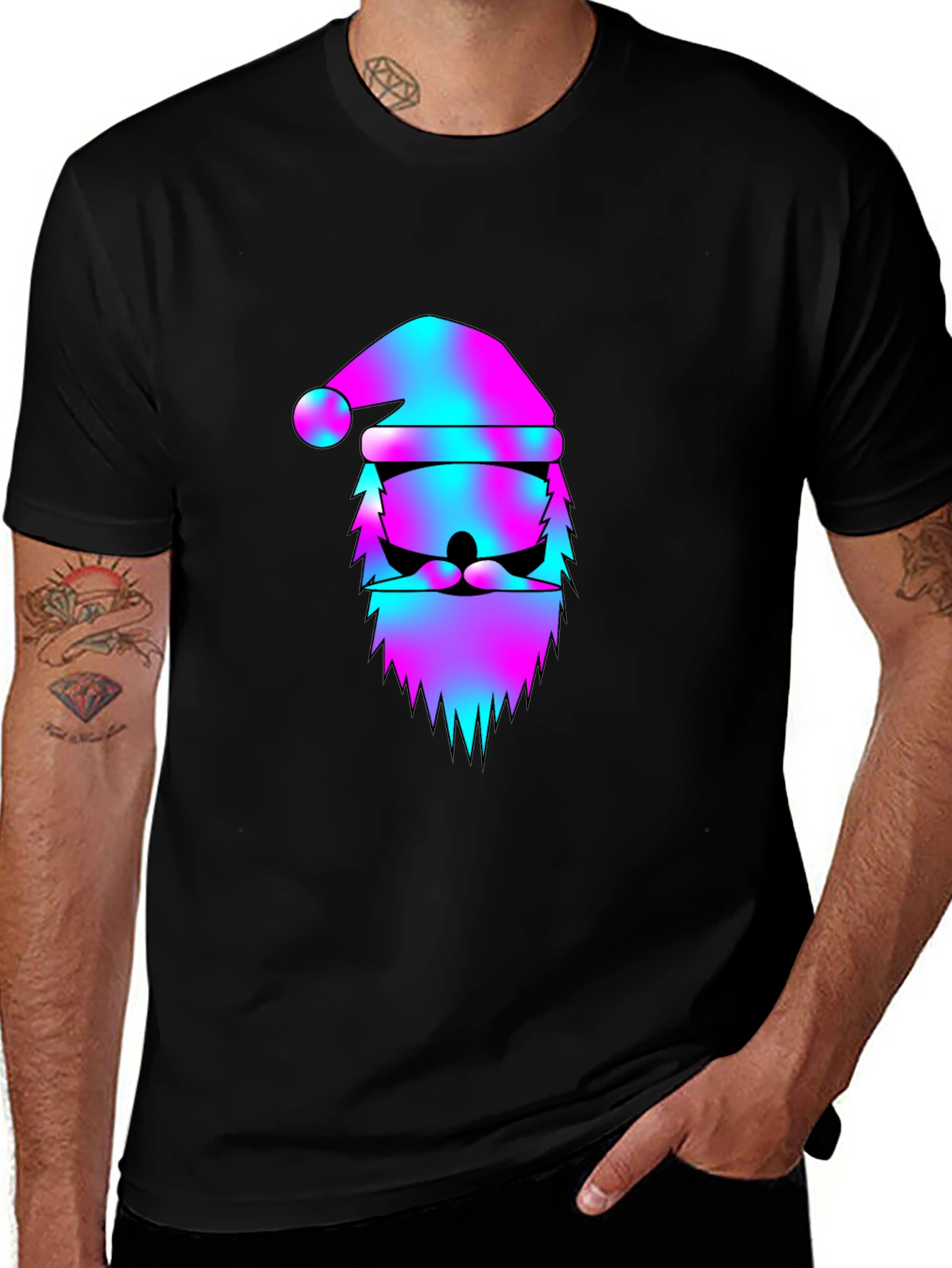 Variant 3 of Vaporwave Santa Claus Graphic Tee