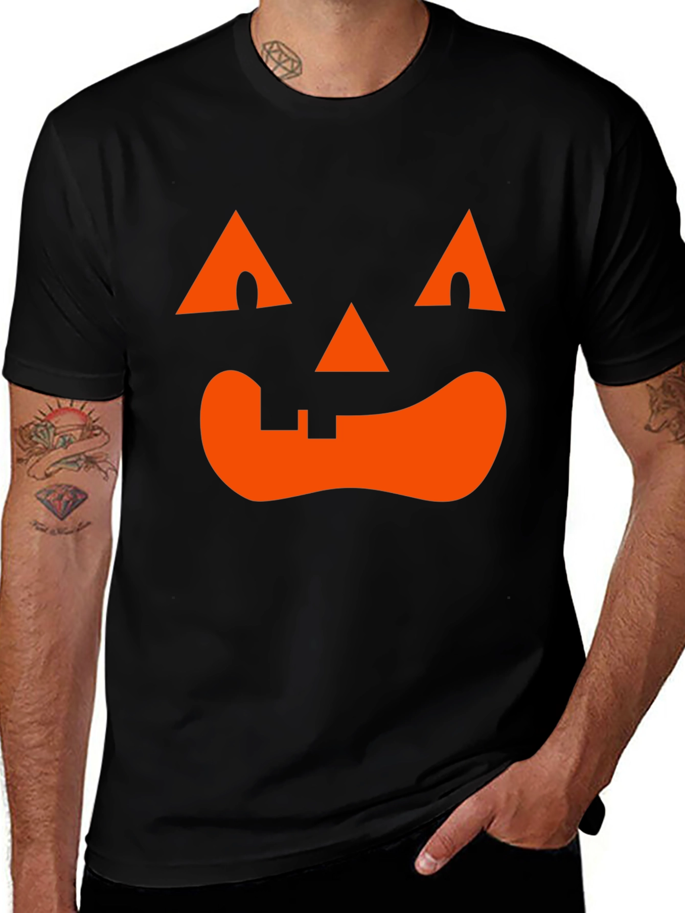 Halloween Pumpkin Face Graphic Tee