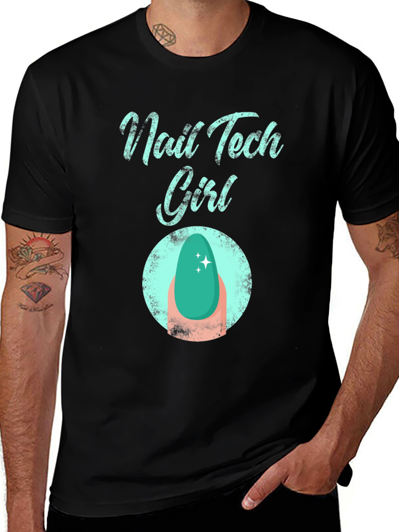 Variant 14 of Nail Tech Girl T-Shirt - Fashionable Graphic Tee