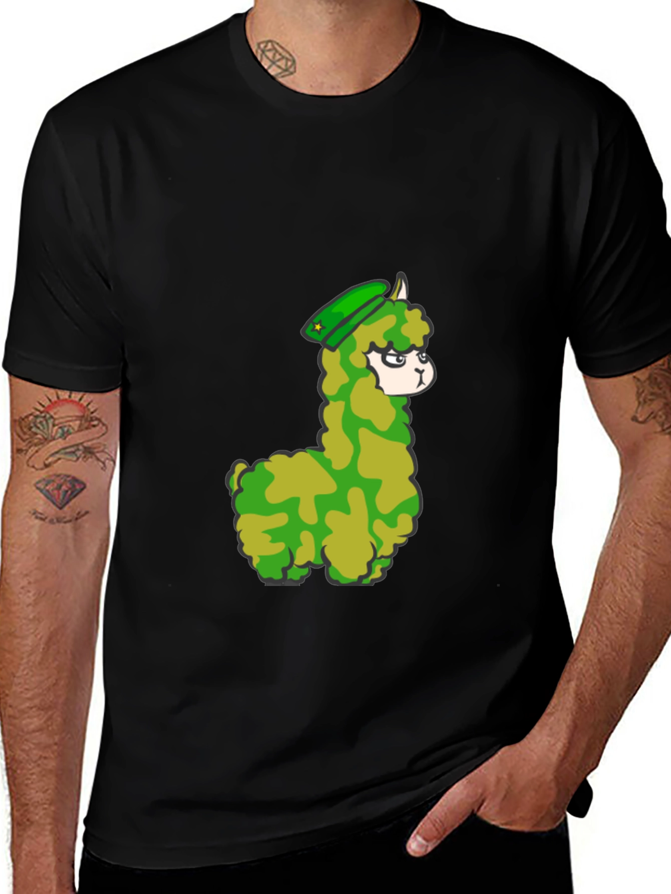 Variant 29 of Alpaca Camo T-Shirt - Fun Novelty Tee