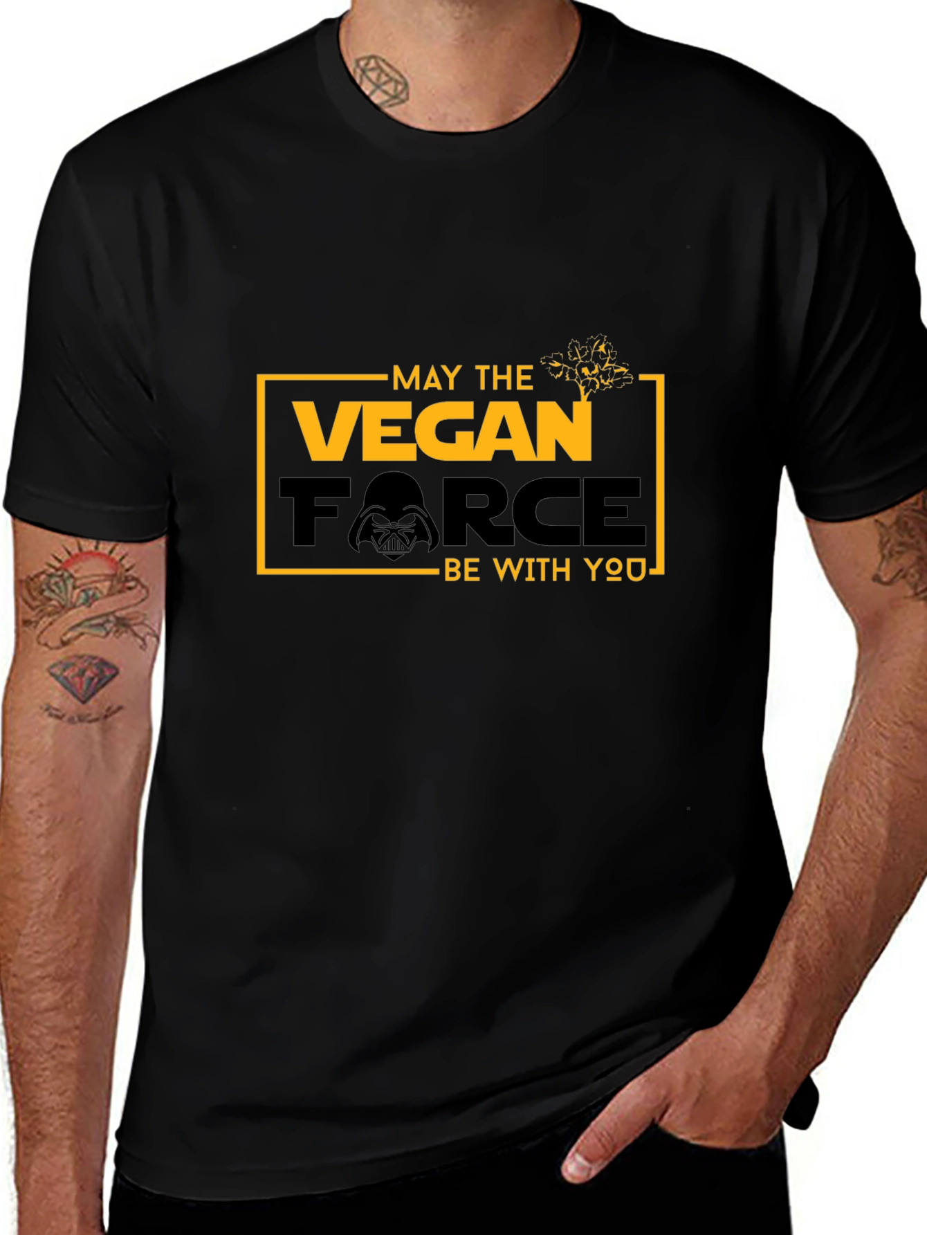 Vegan Force Graphic T-Shirt - May the Vegan Force Be With You