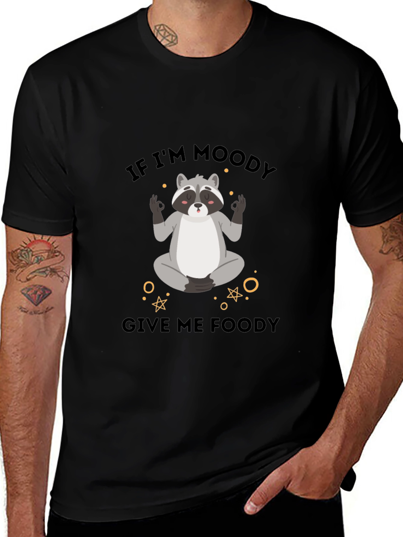 Variant 18 of Moody Raccoon T-Shirt - Give Me Foody