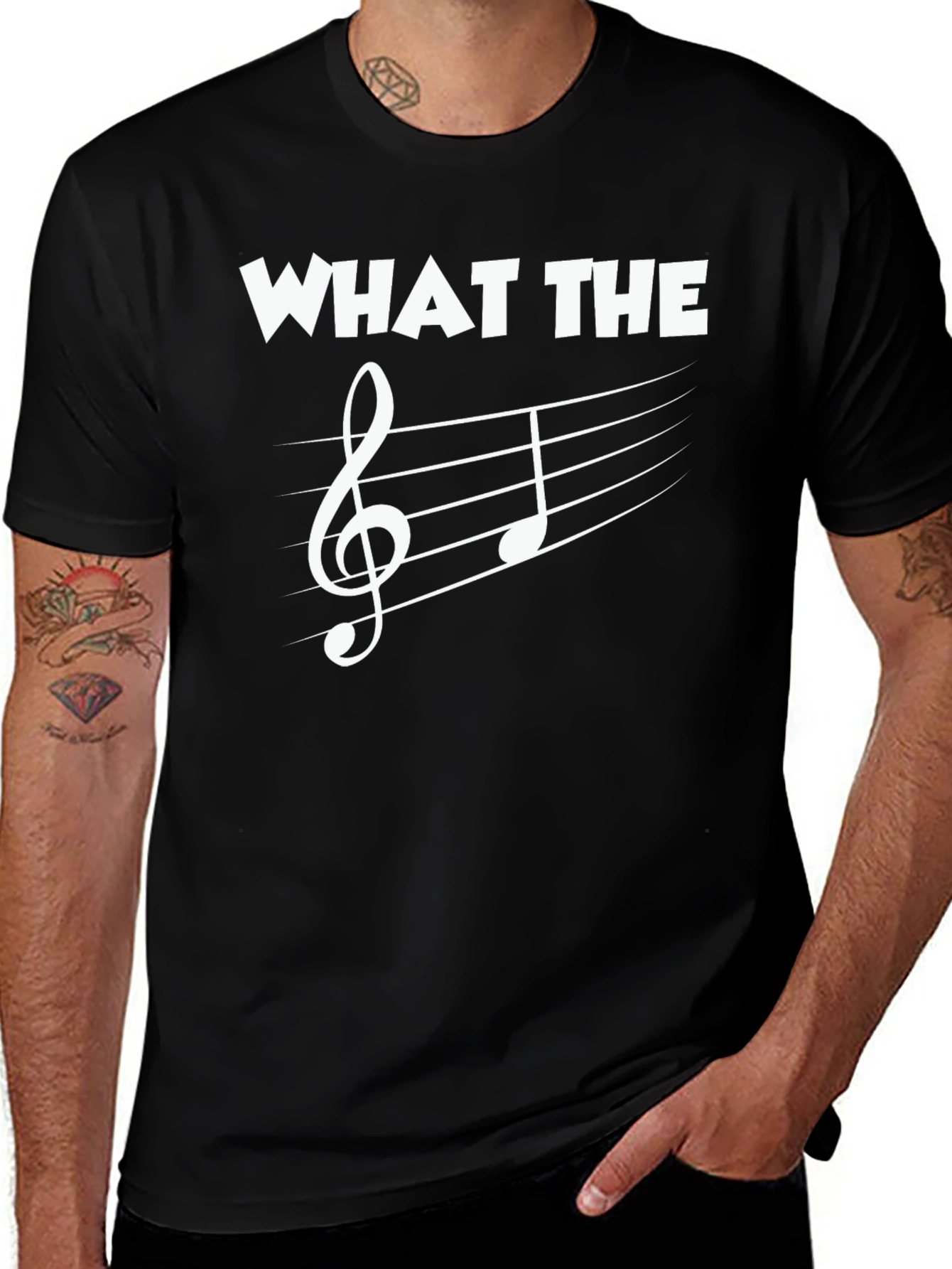 Variant 30 of Musical Pun T-Shirt: What The Treble!