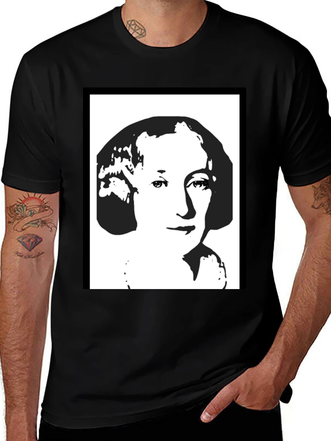 Variant 25 of Martha Washington Black & White Graphic Tee