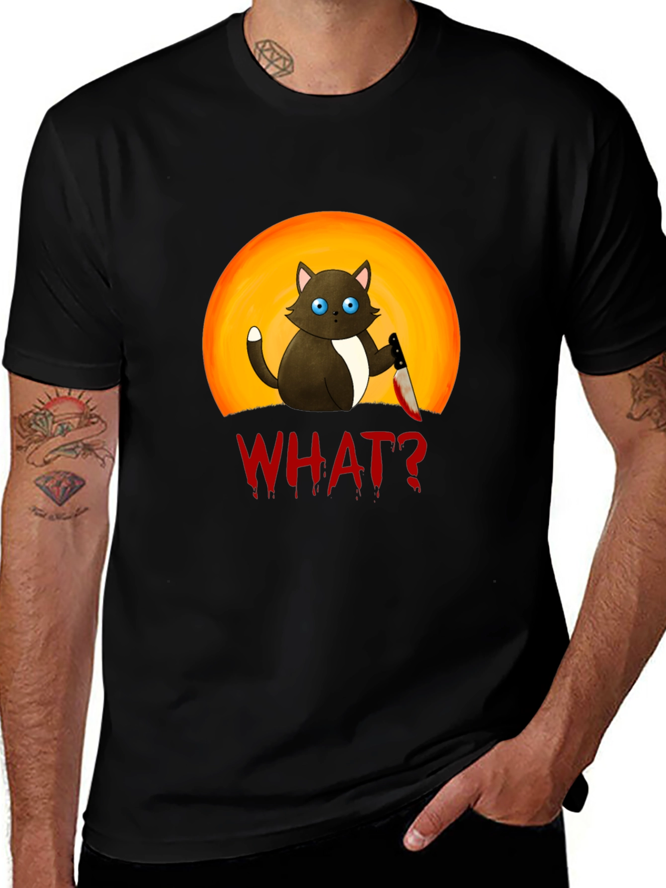 Variant 23 of Murderous Cat T-Shirt - Funny Halloween Tee