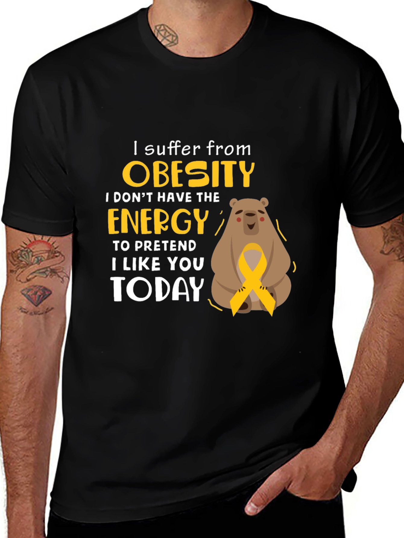 Variant 8 of Obesity Energy Funny Graphic Tee