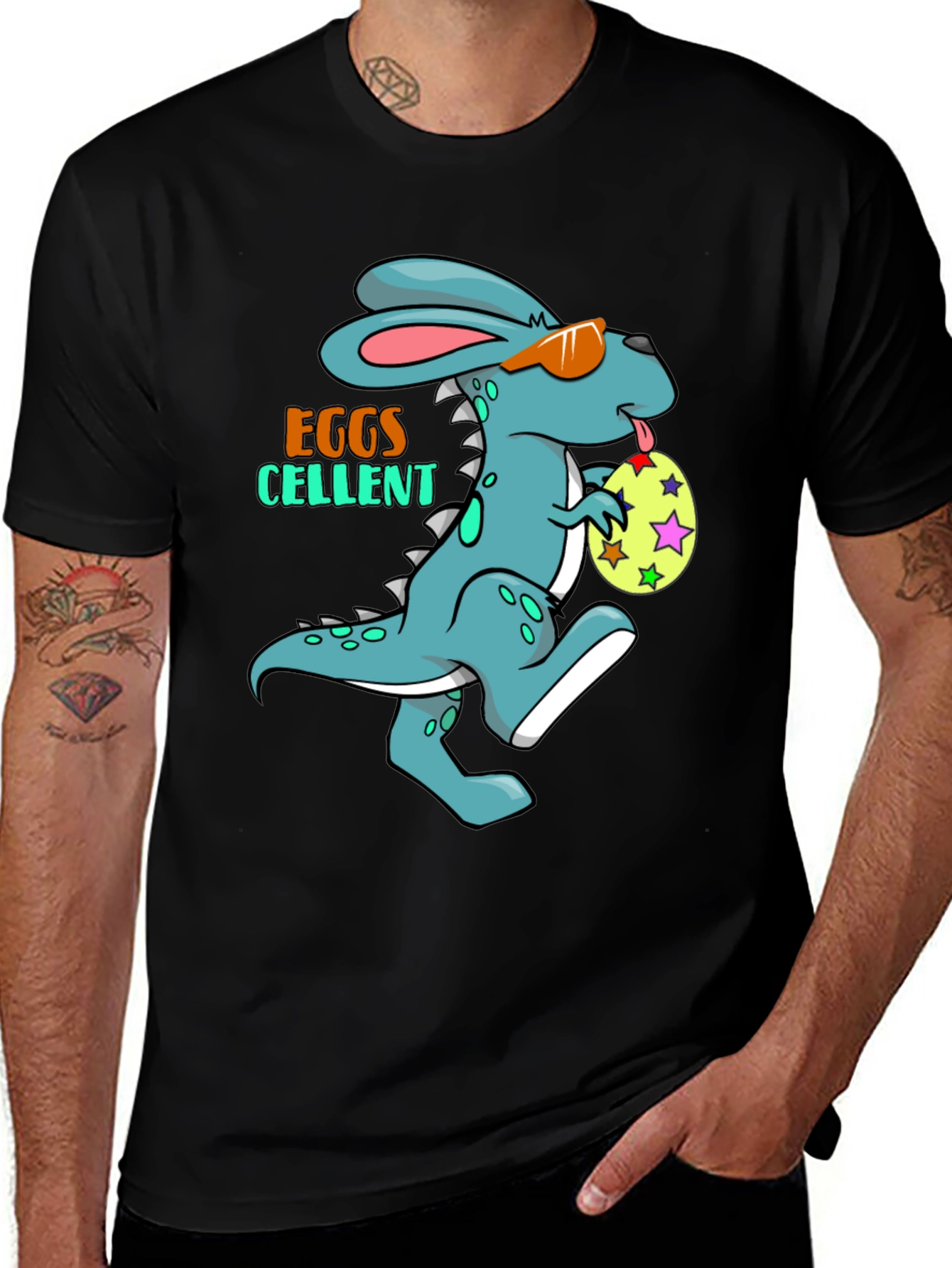 Variant 28 of Funny Easter Dino-Bunny Graphic Tee