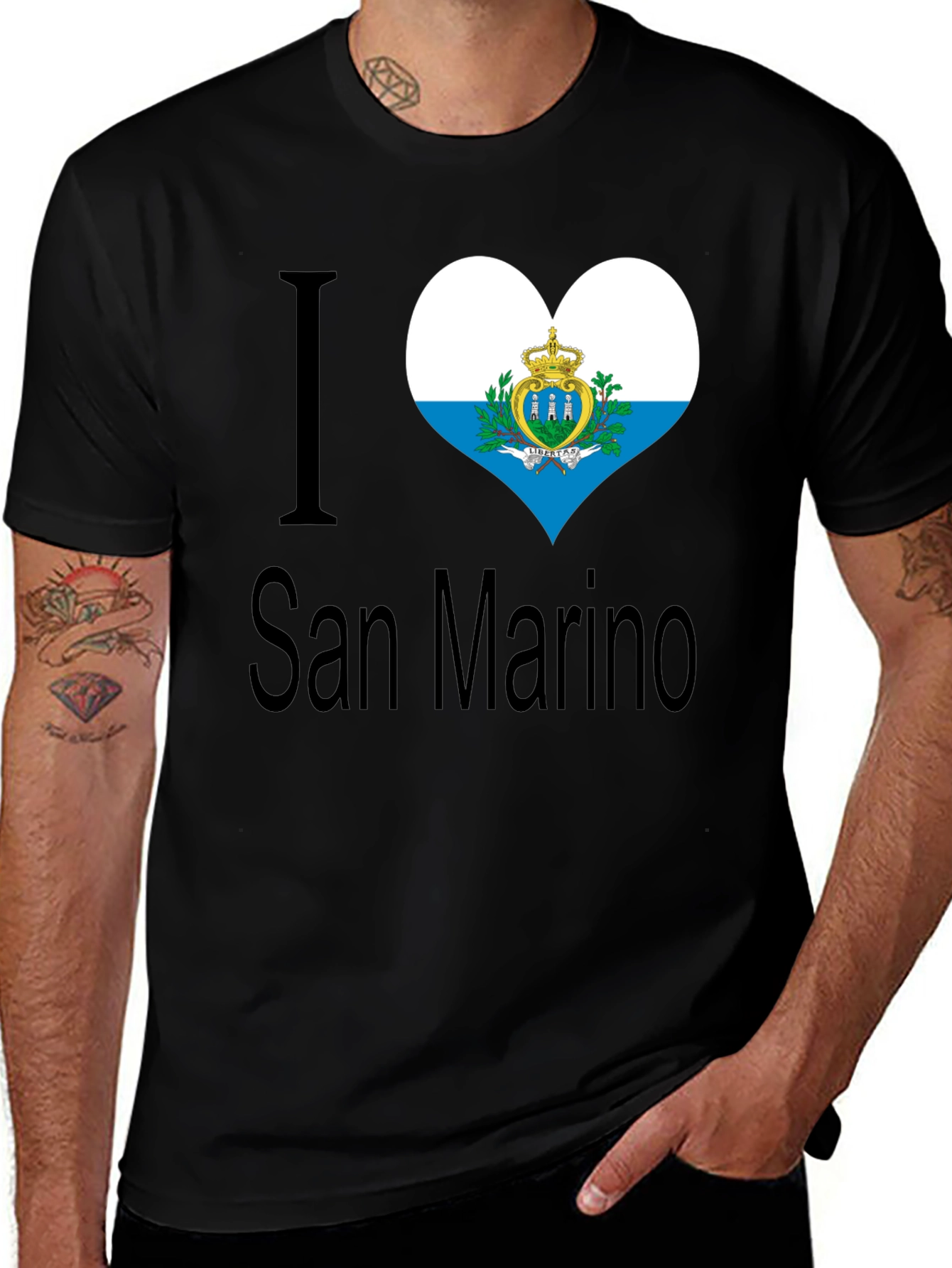 I Love San Marino Flag Heart T-Shirt