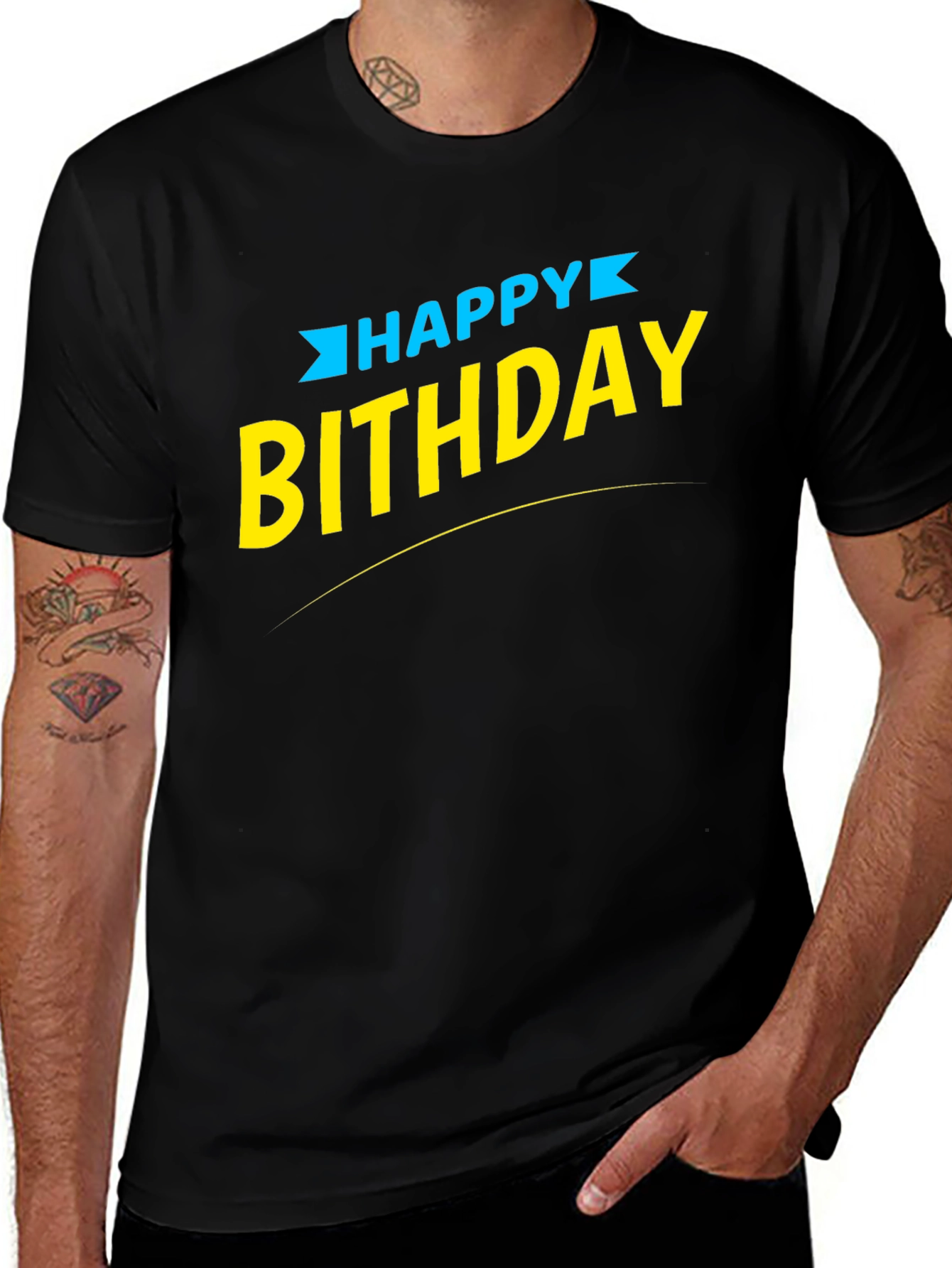 Variant 24 of Funny Birthday T-Shirt - "Happy Bithday" Graphic Tee