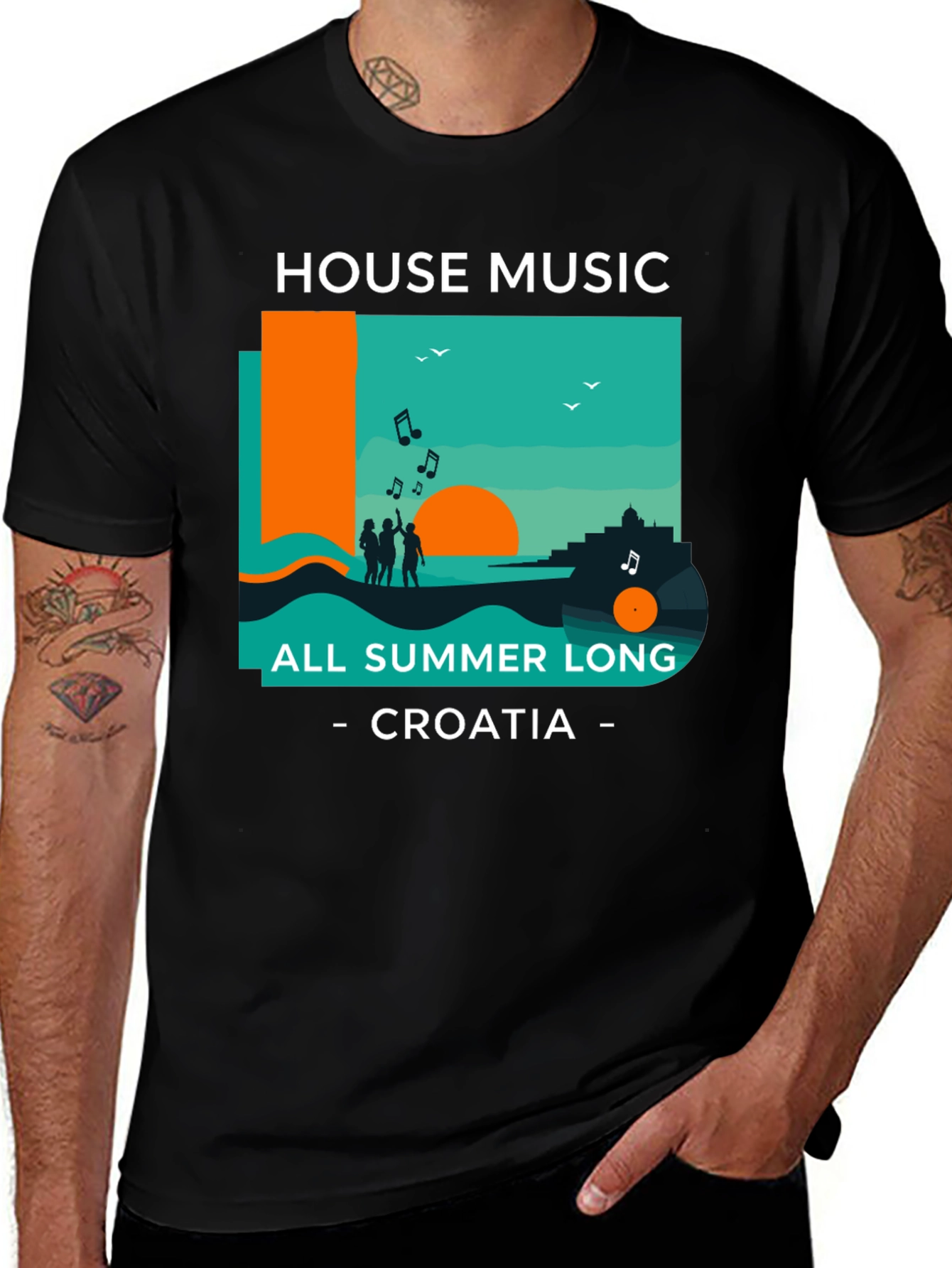 Variant 5 of House Music All Summer Long Croatia T-Shirt