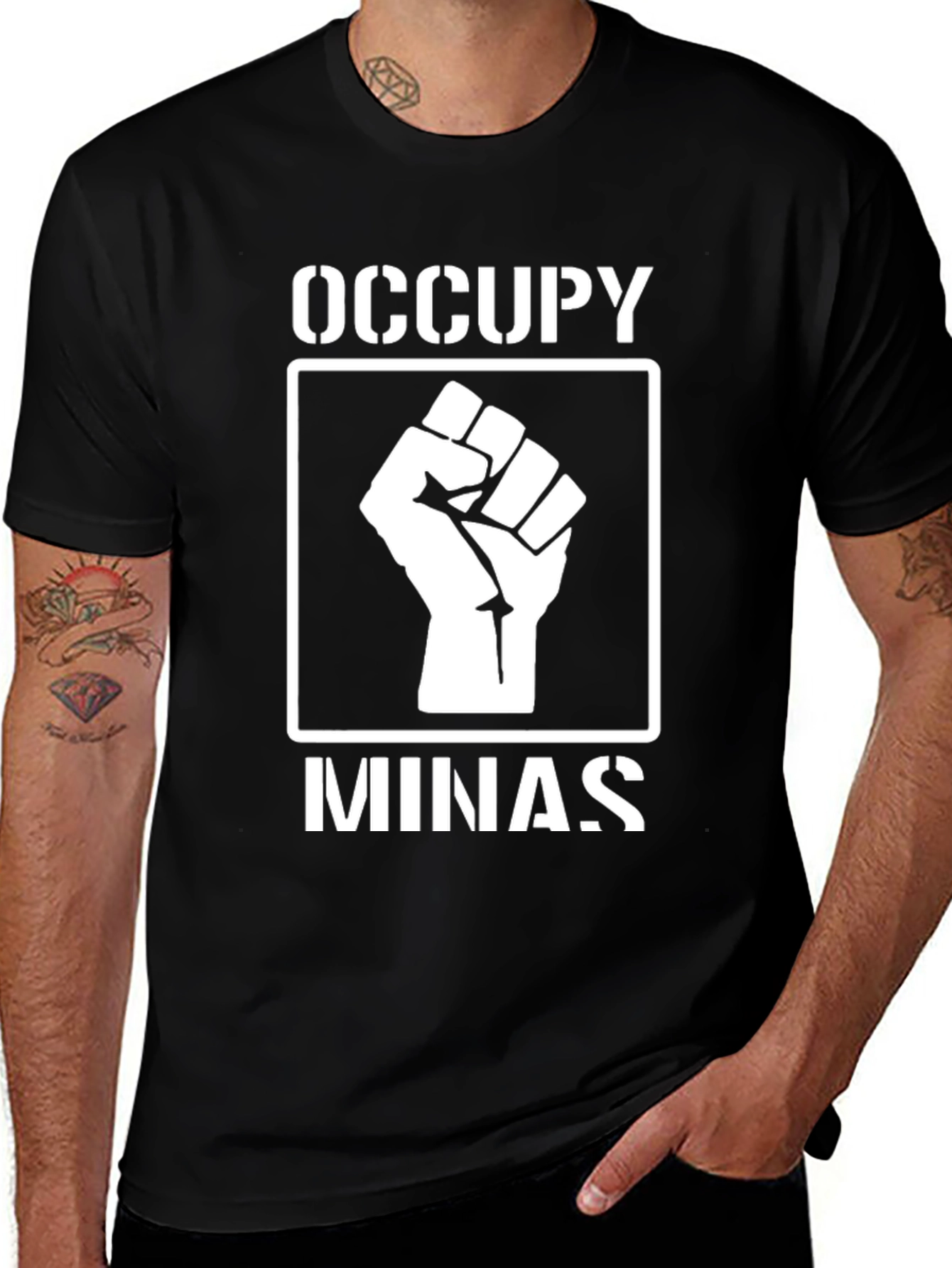 Variant 3 of Occupy Minas T-Shirt - Protest Fist Design