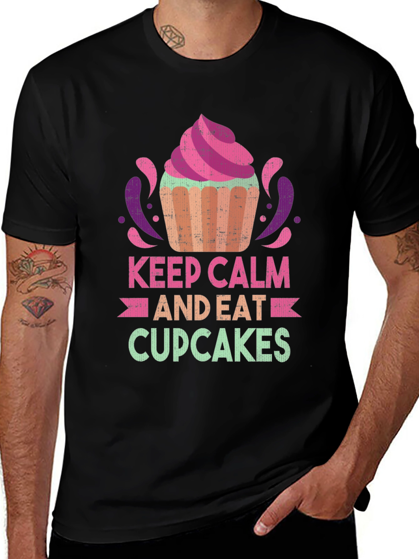 Variant 12 of Keep Calm and Eat Cupcakes Graphic T-Shirt