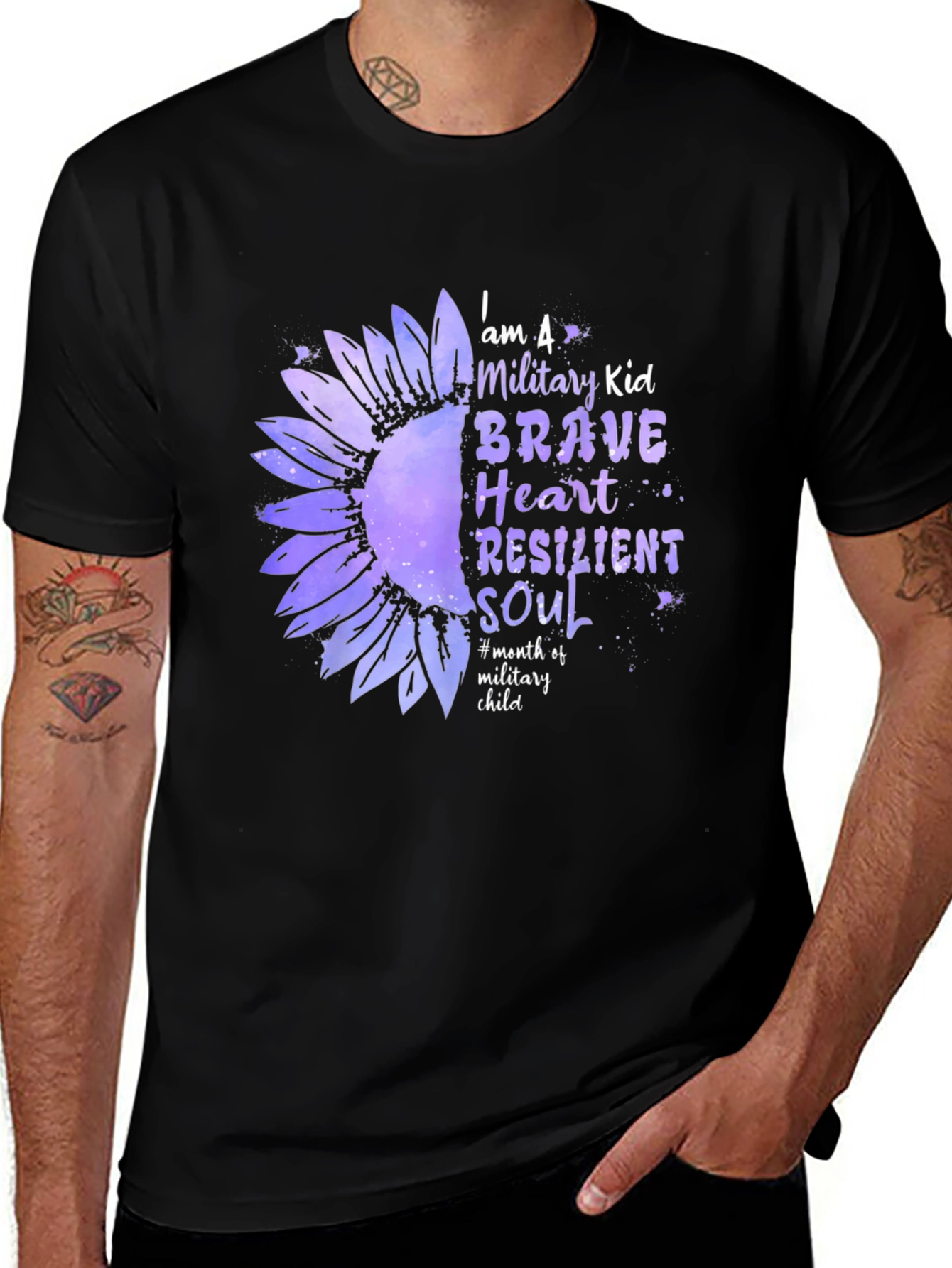 Variant 12 of Military Kid Sunflower Graphic T-Shirt