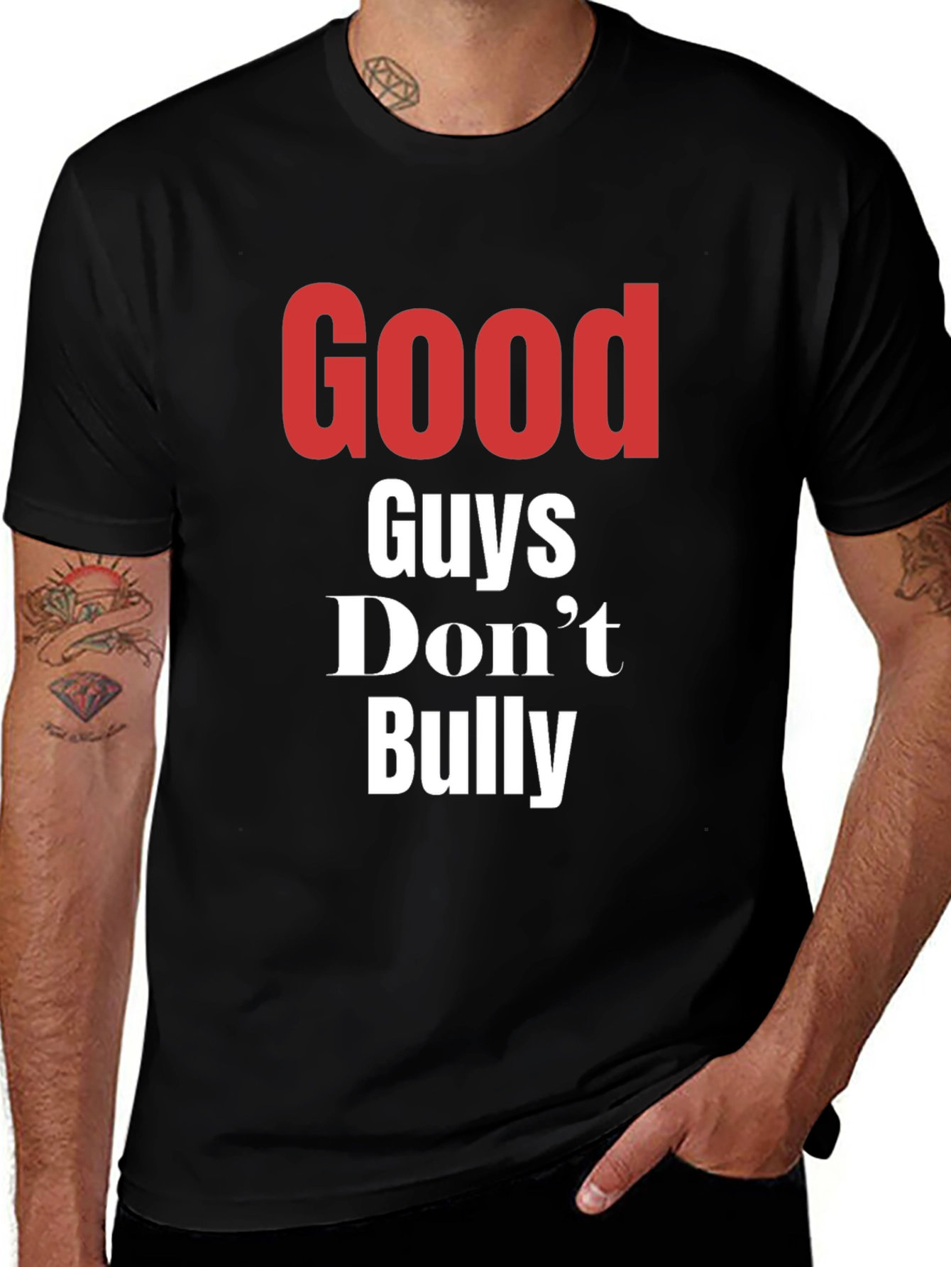 Variant 23 of Good Guys Don't Bully Black Graphic T-Shirt