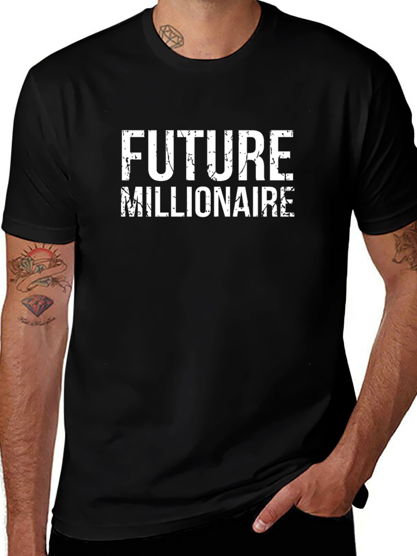 Variant 4 of Future Millionaire Black Graphic Tee