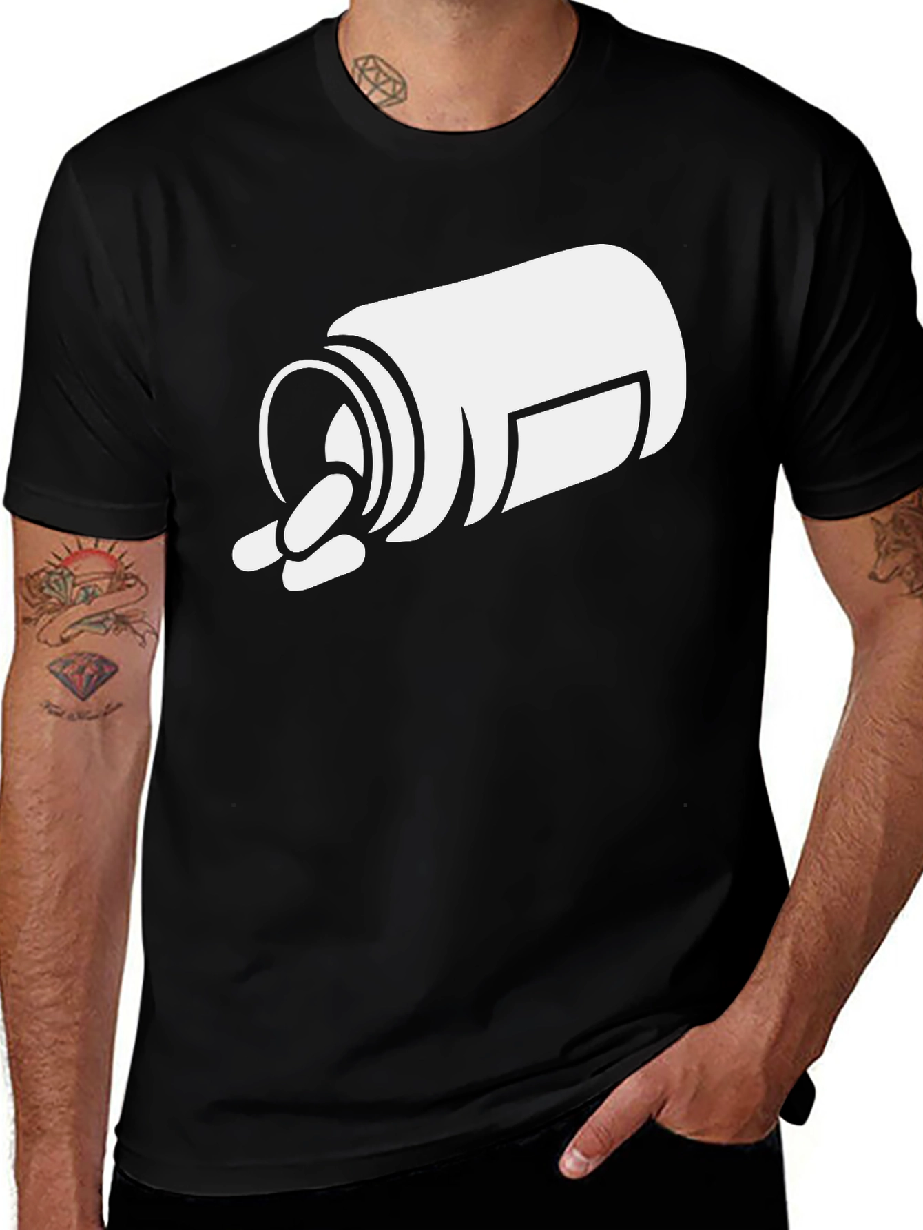 Variant 22 of Pills Graphic T-Shirt - Black Cotton Tee