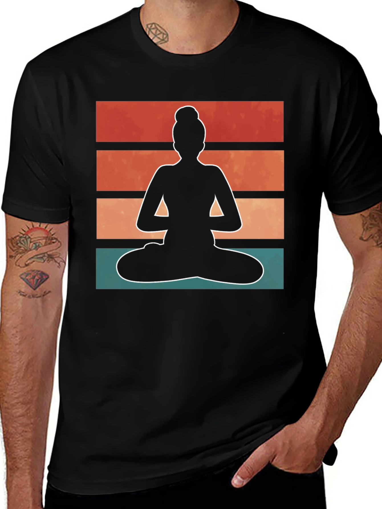 Variant 21 of Yoga Silhouette T-Shirt - Relaxed Zen Style