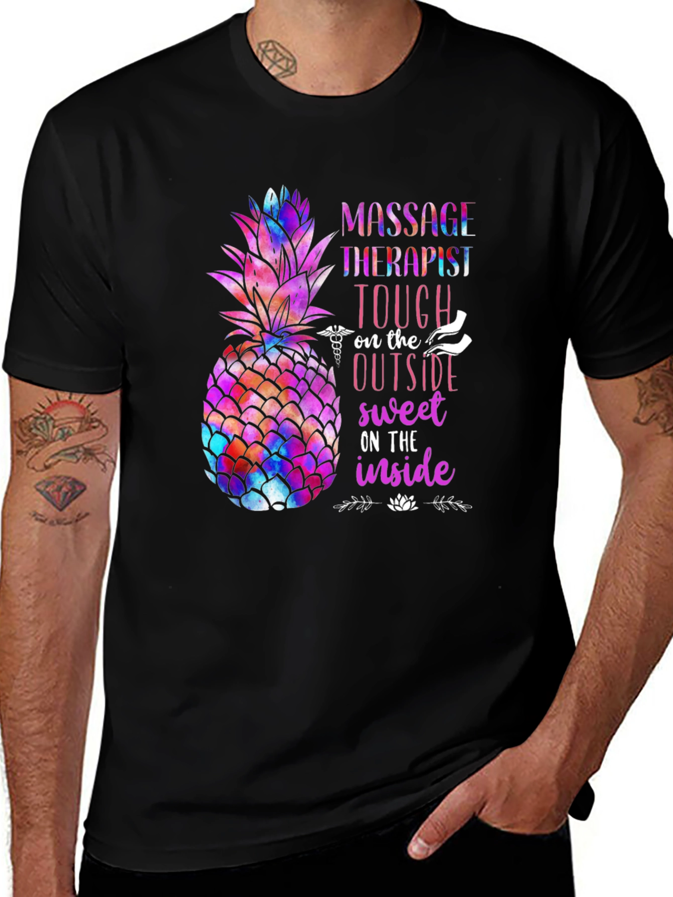Variant 22 of Massage Therapist Pineapple Graphic Tee - Unisex