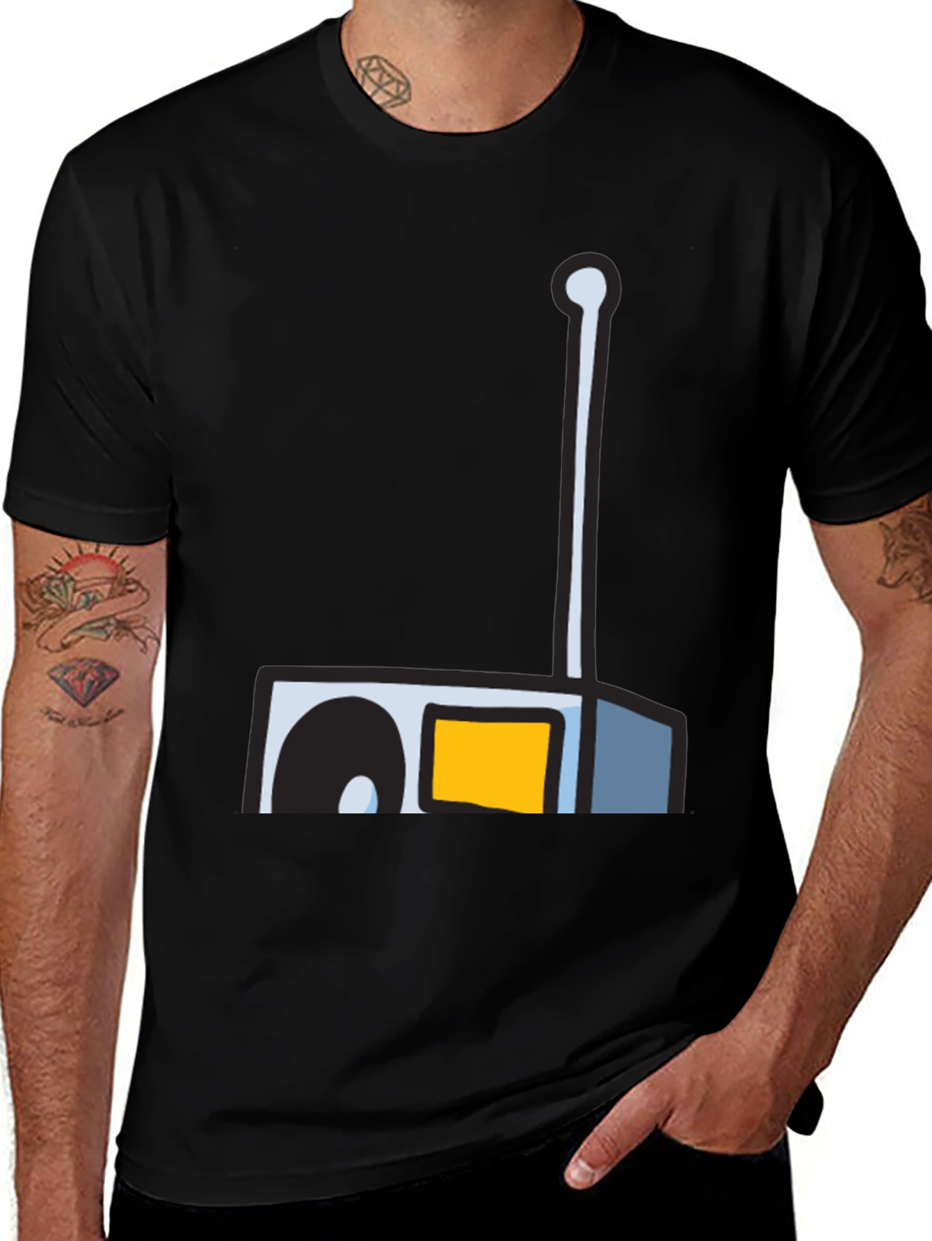 Variant 29 of Retro Radio Graphic Tee - Black Unisex T-Shirt