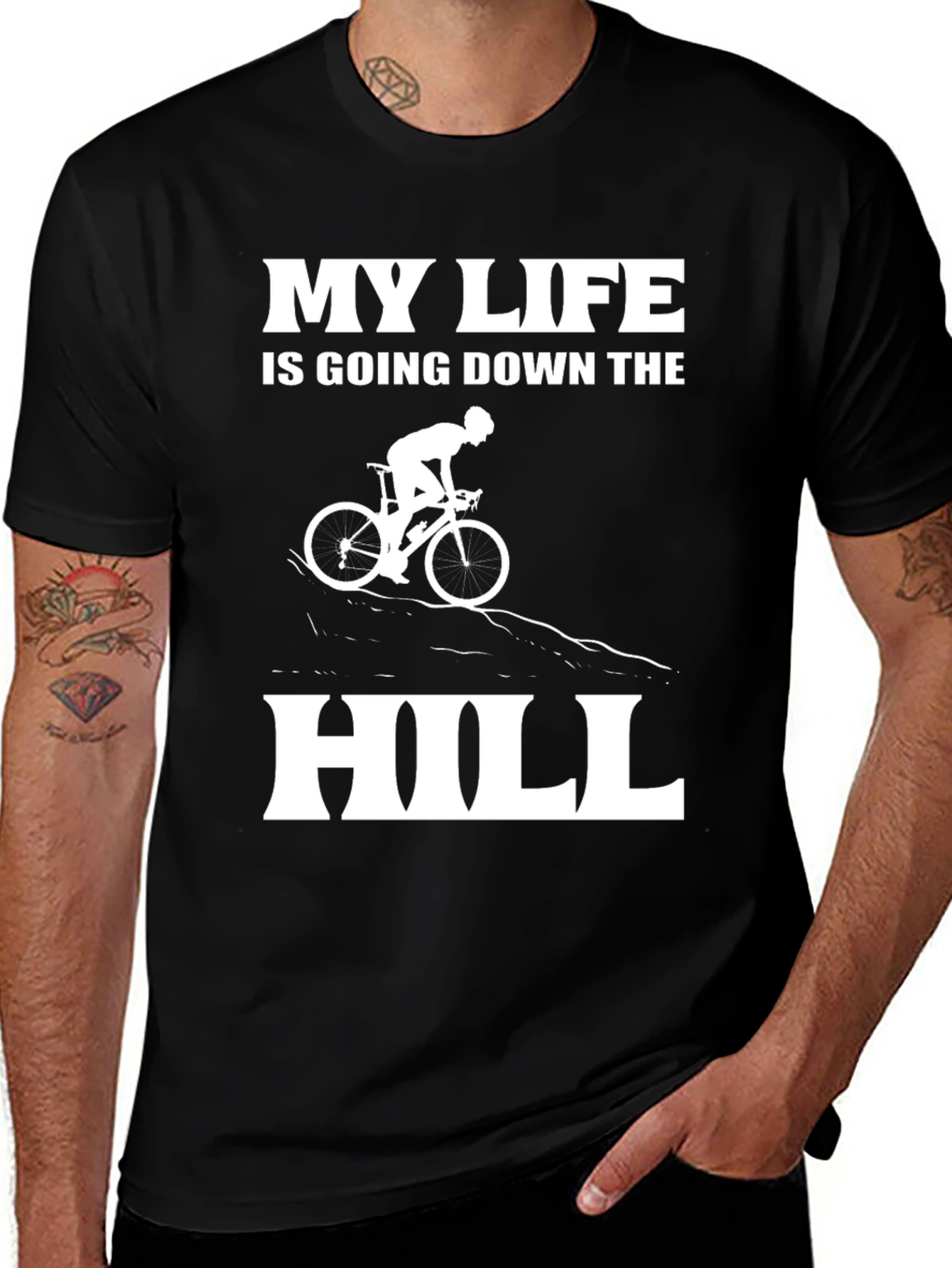 My Life is Going Downhill T-Shirt - Cycling Humor Tee
