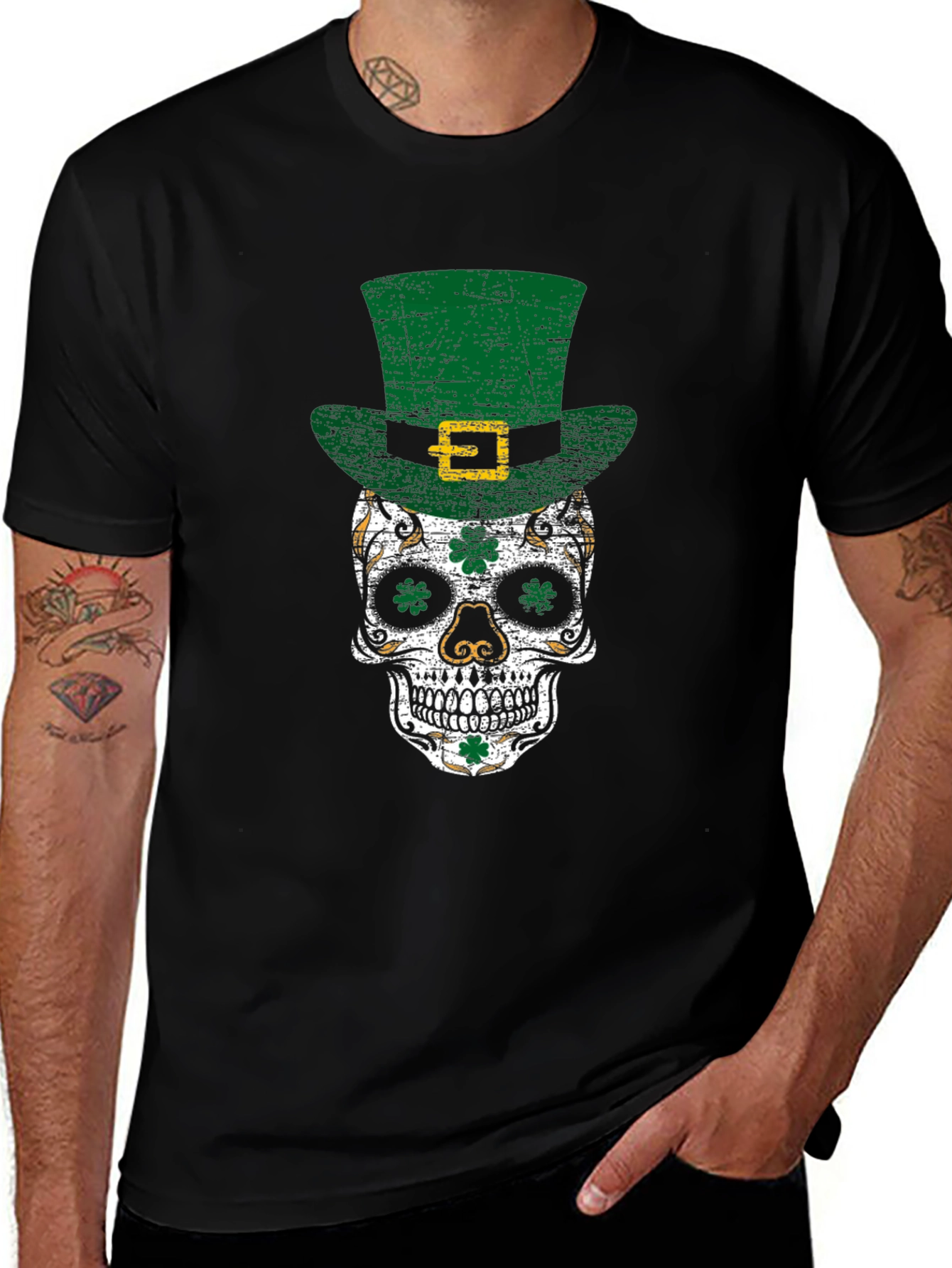 St. Patrick's Day Skull Graphic Tee