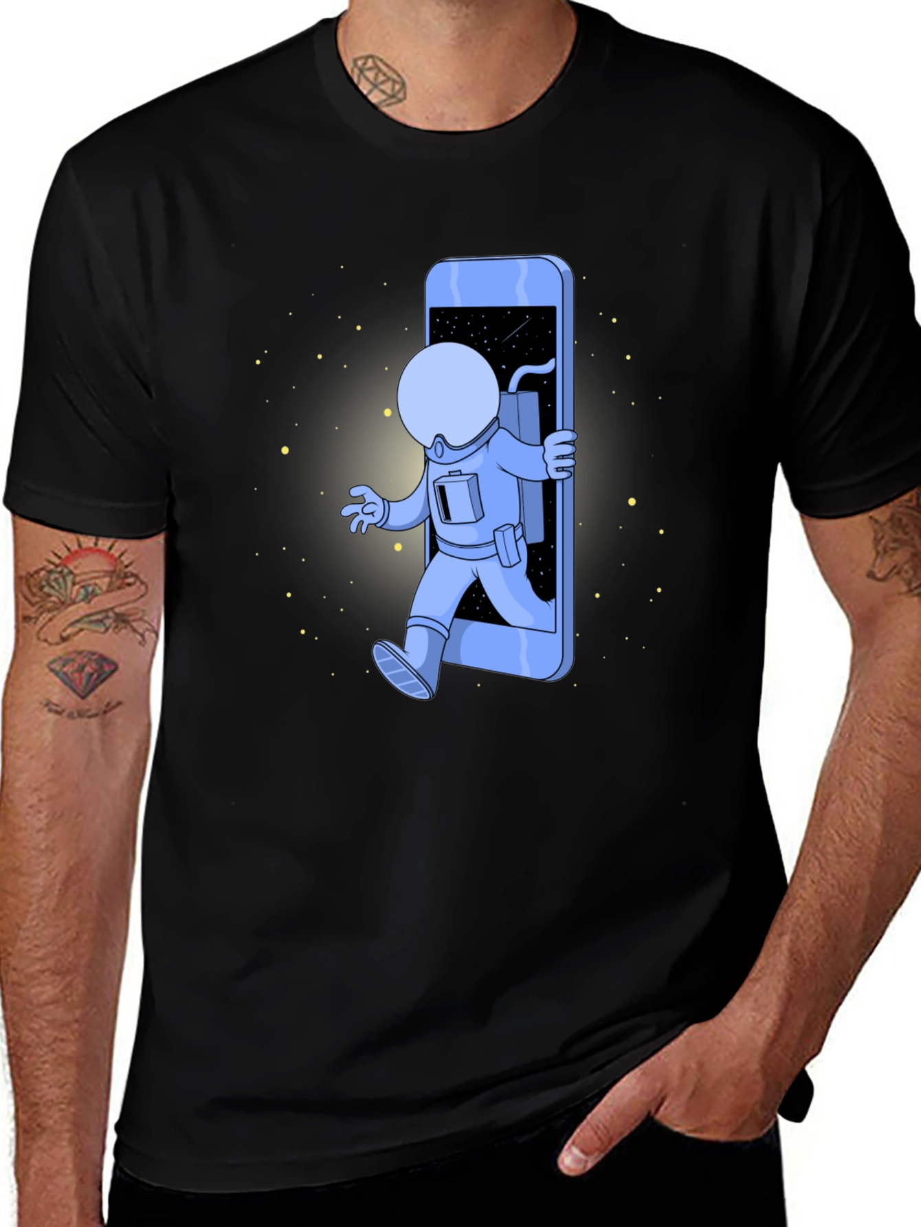 Variant 17 of Astronaut in Phone Portal Graphic T-Shirt