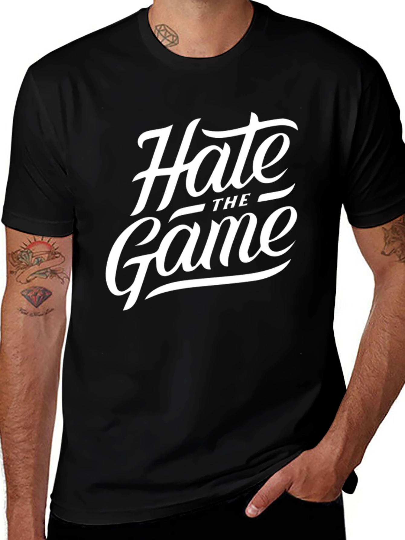 Variant 26 of Hate The Game Black Graphic Tee