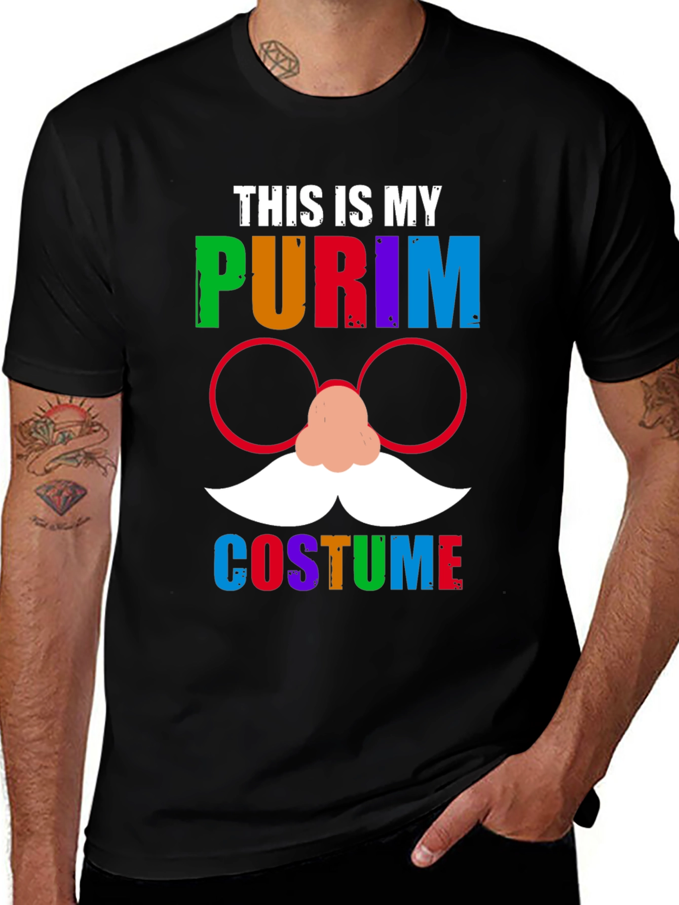 Black This is My Purim Costume T-Shirt main image