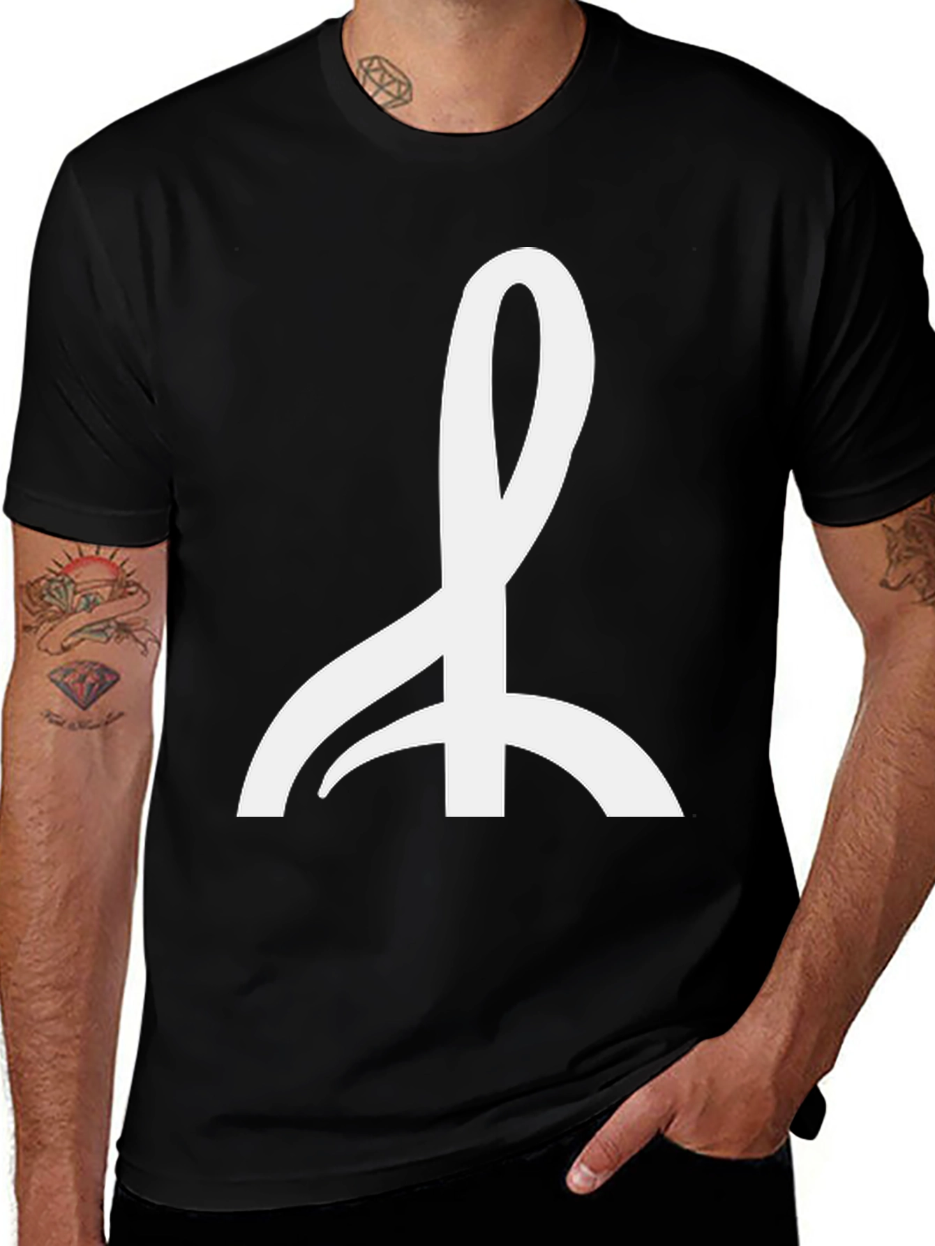 Variant 16 of Abstract Graphic Print Black T-Shirt