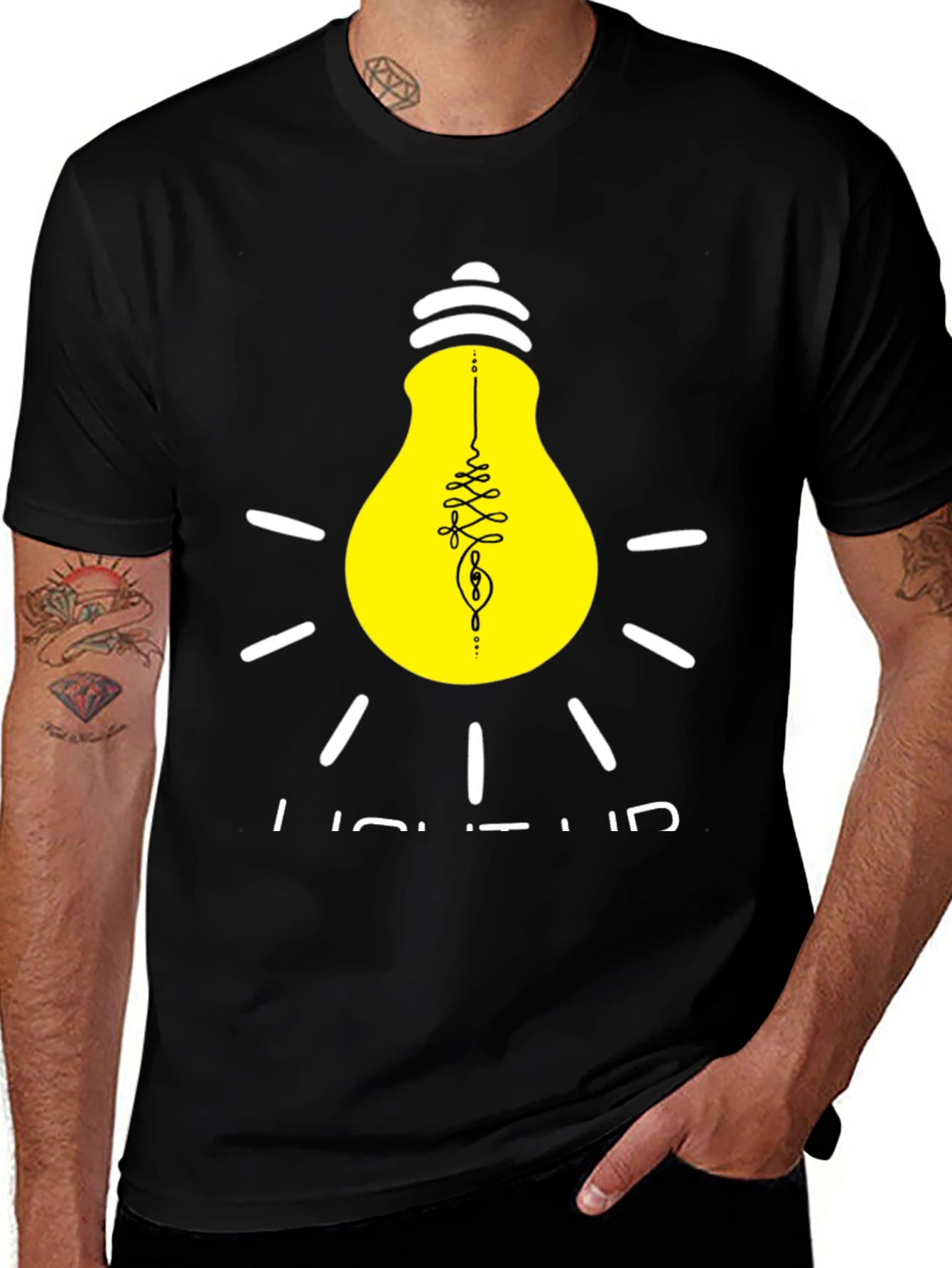 Variant 28 of Light It Up Black Graphic Tee - Men's Casual