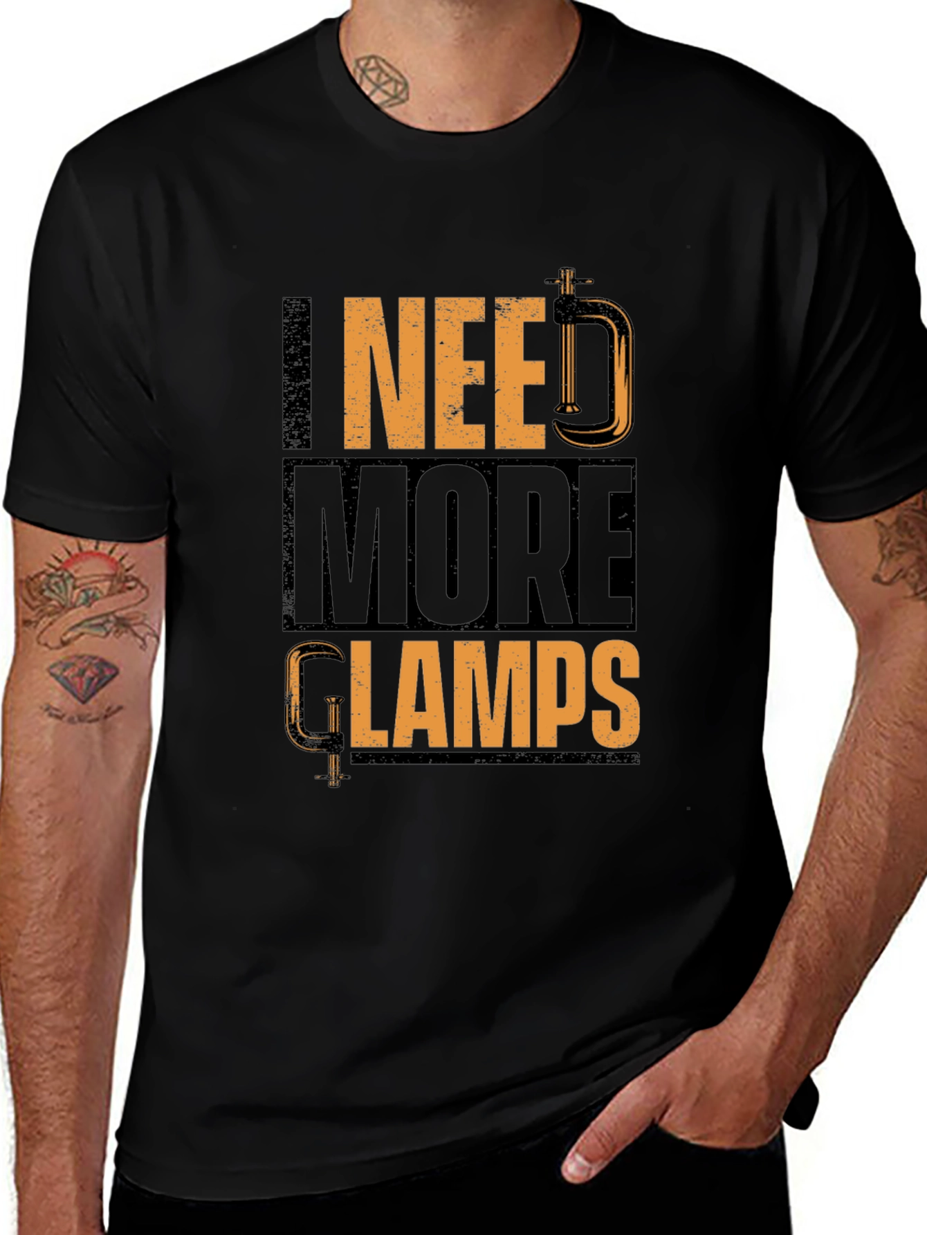 Variant 3 of I Need More Clamps Graphic Tee, Woodworking T-Shirt
