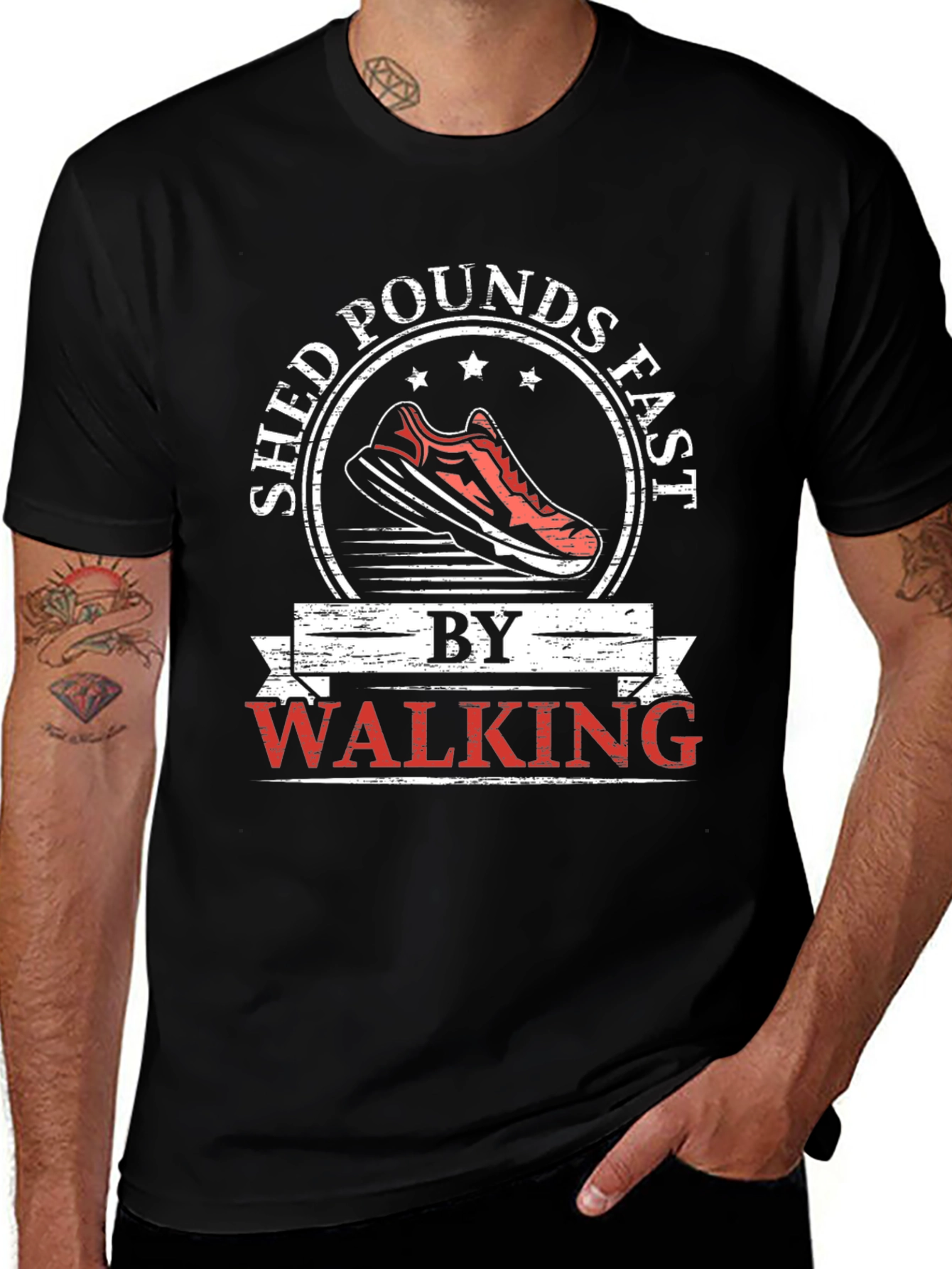 Variant 23 of Shed Pounds Fast Walking Graphic T-Shirt