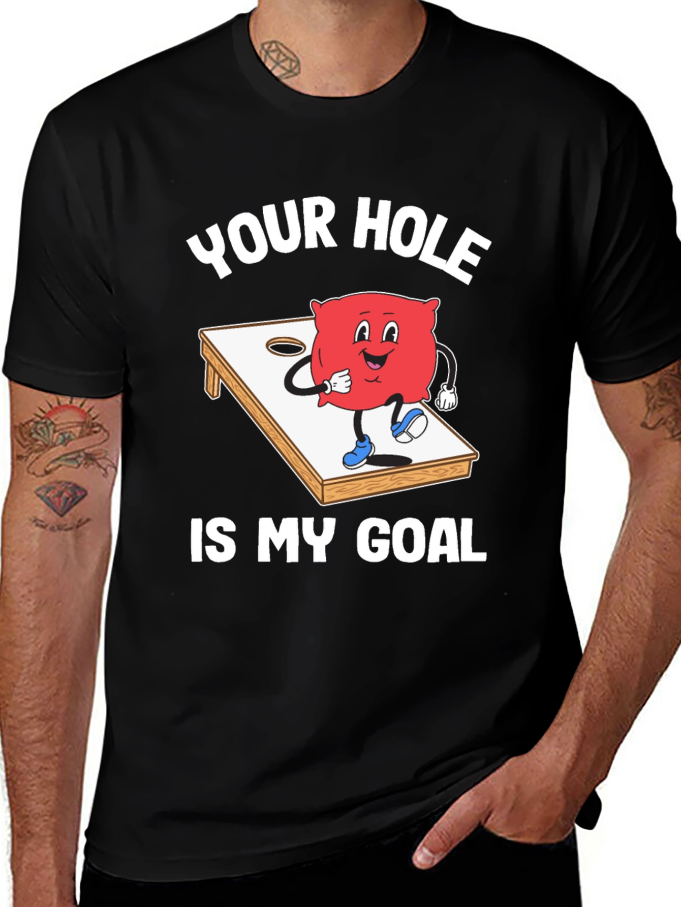 Variant 3 of Funny Cornhole T-Shirt: Your Hole Is My Goal
