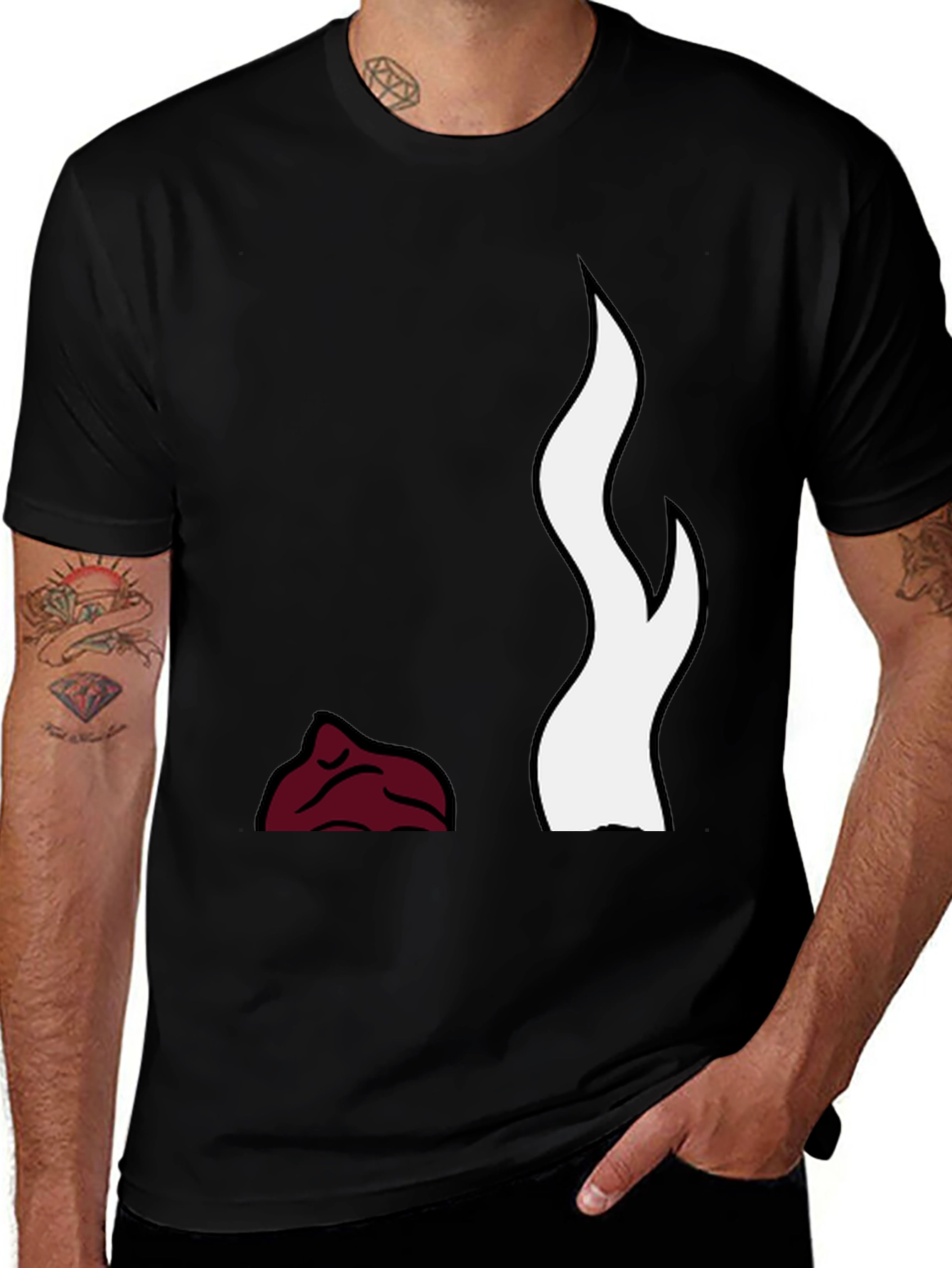 Variant 29 of Flame Design Black T-Shirt