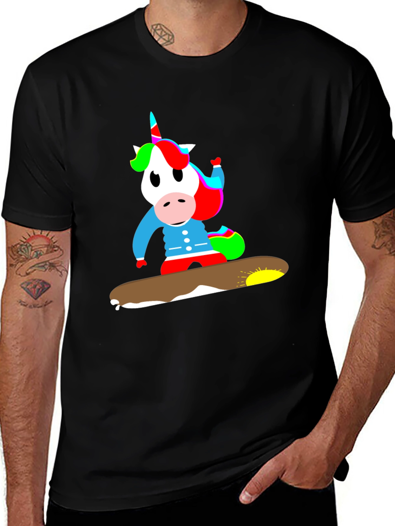 Variant 15 of Unicorn Snowboarding T-Shirt - Fun, Unique Design