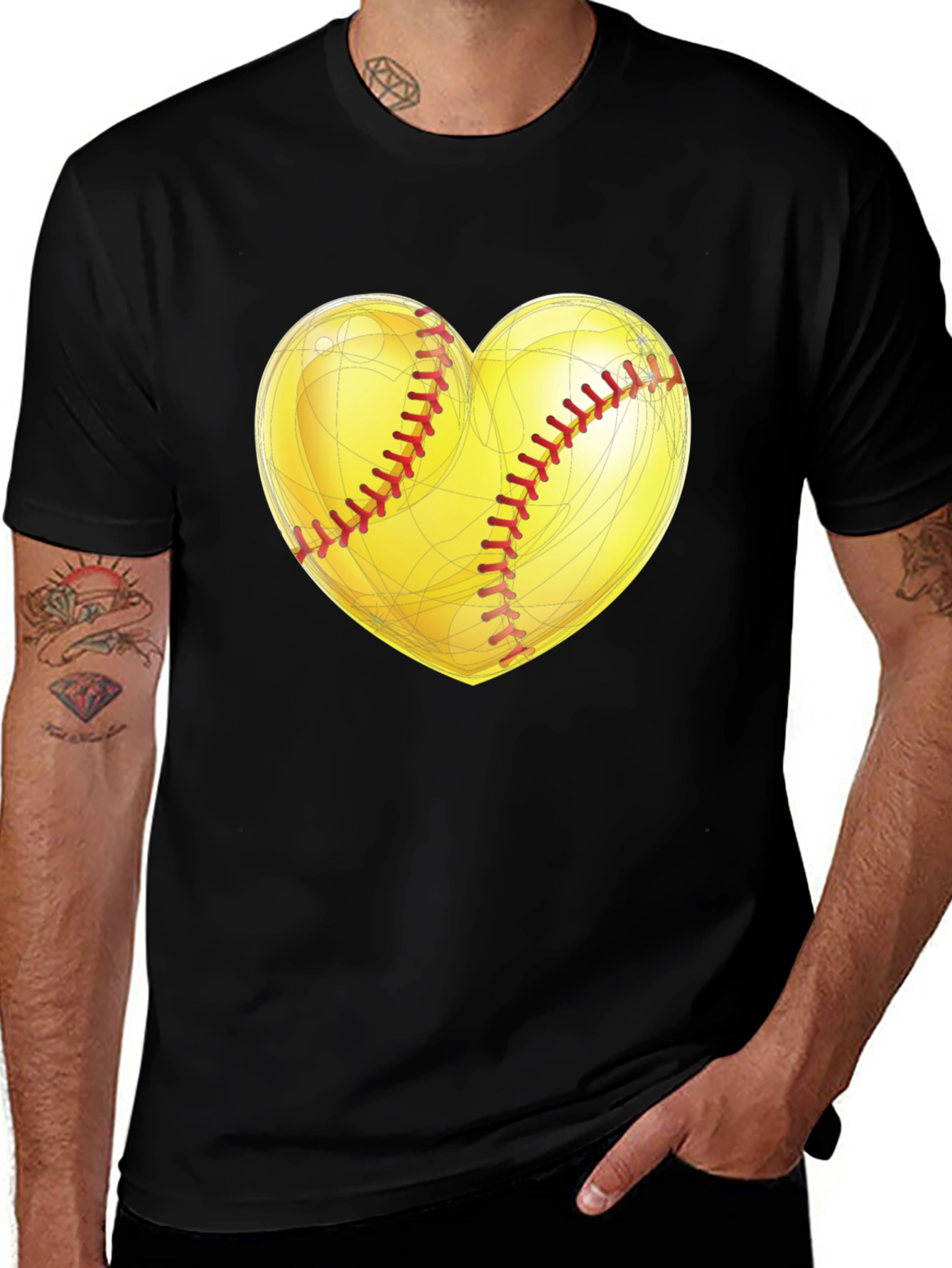 Variant 3 of Softball Heart Graphic Tee - Love of the Game