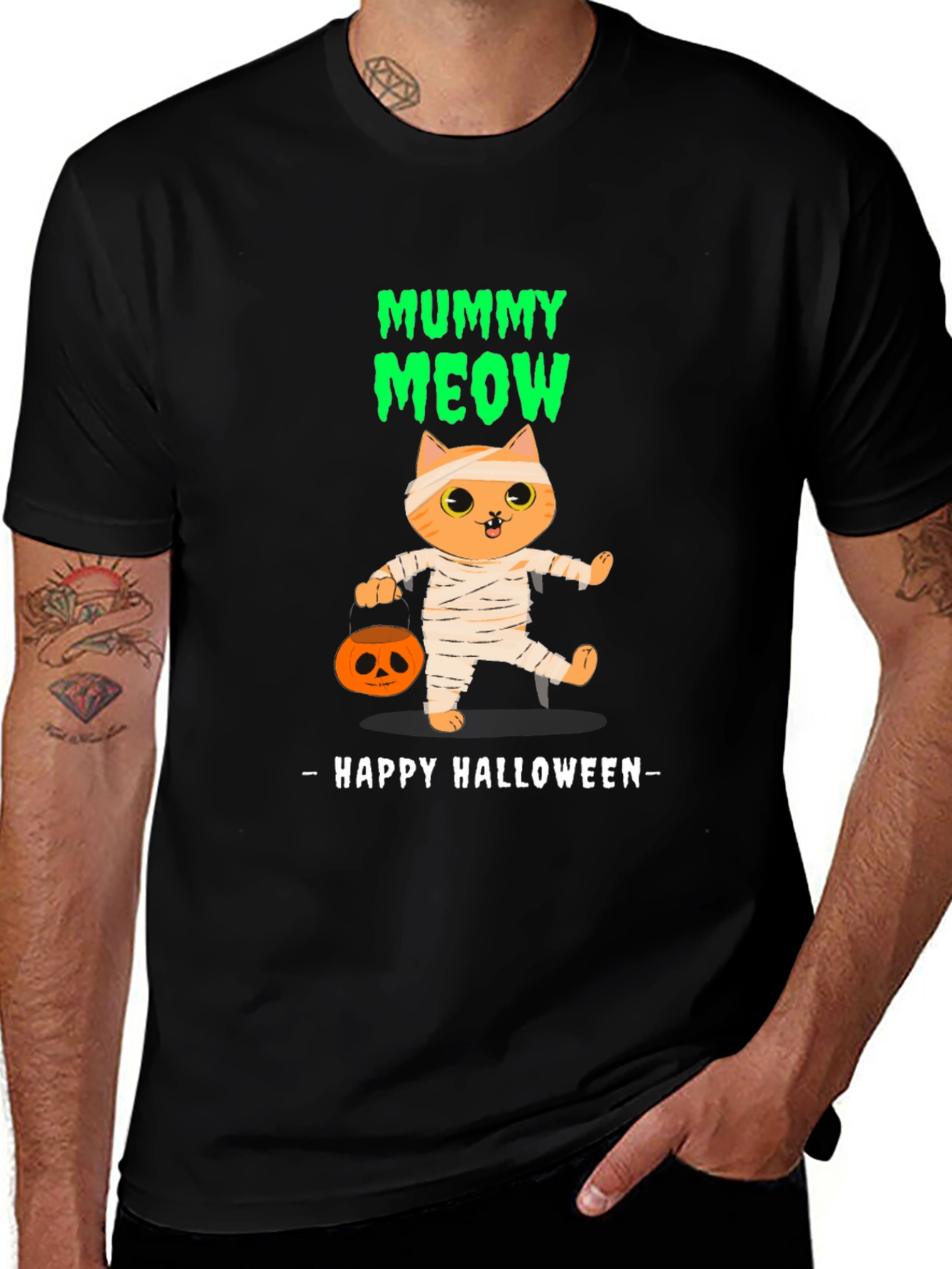 Mummy Meow Halloween T-Shirt - Cat Lover Tee