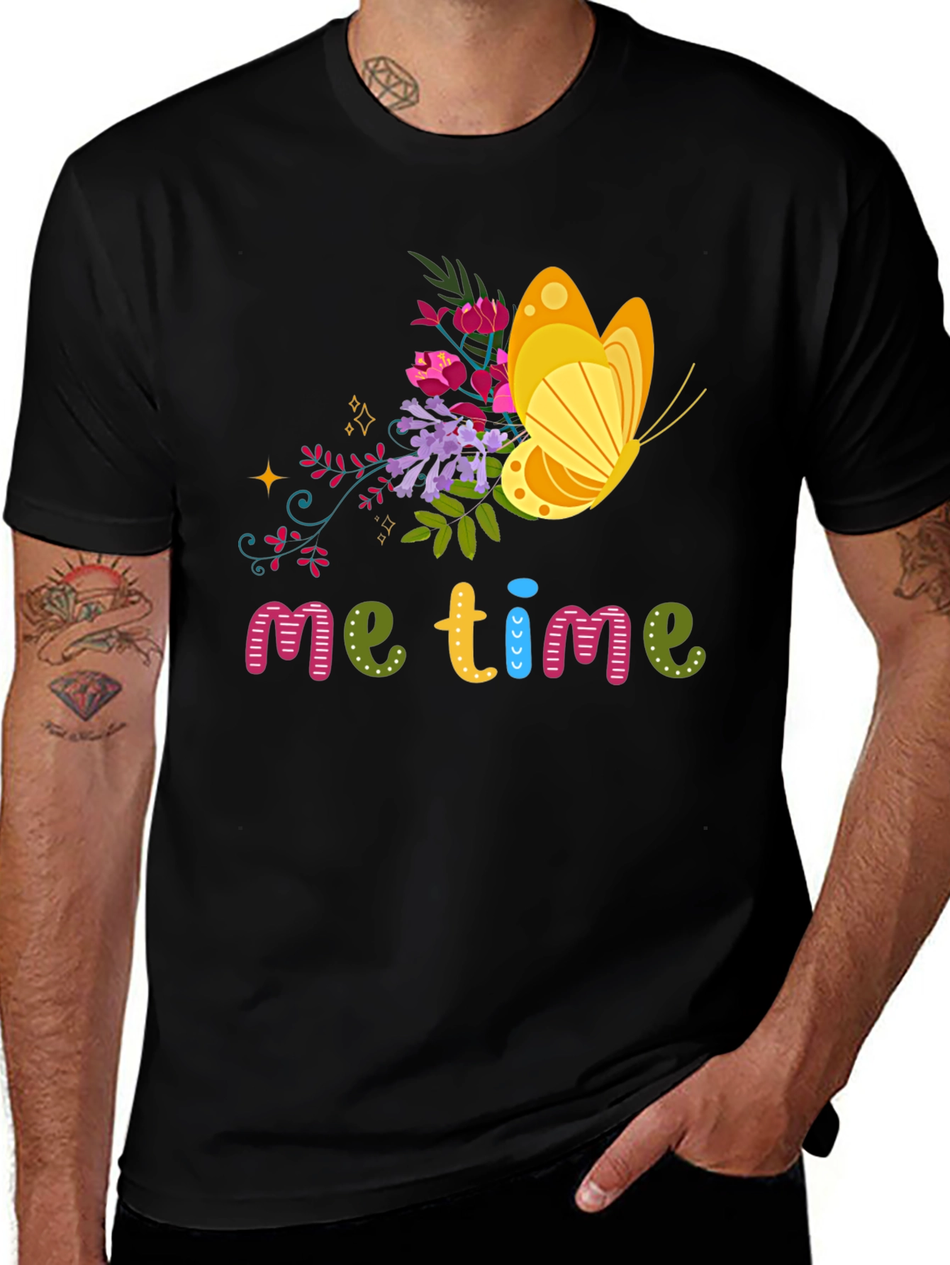 Variant 23 of Me Time Butterfly Graphic Tee - Relax & Unwind