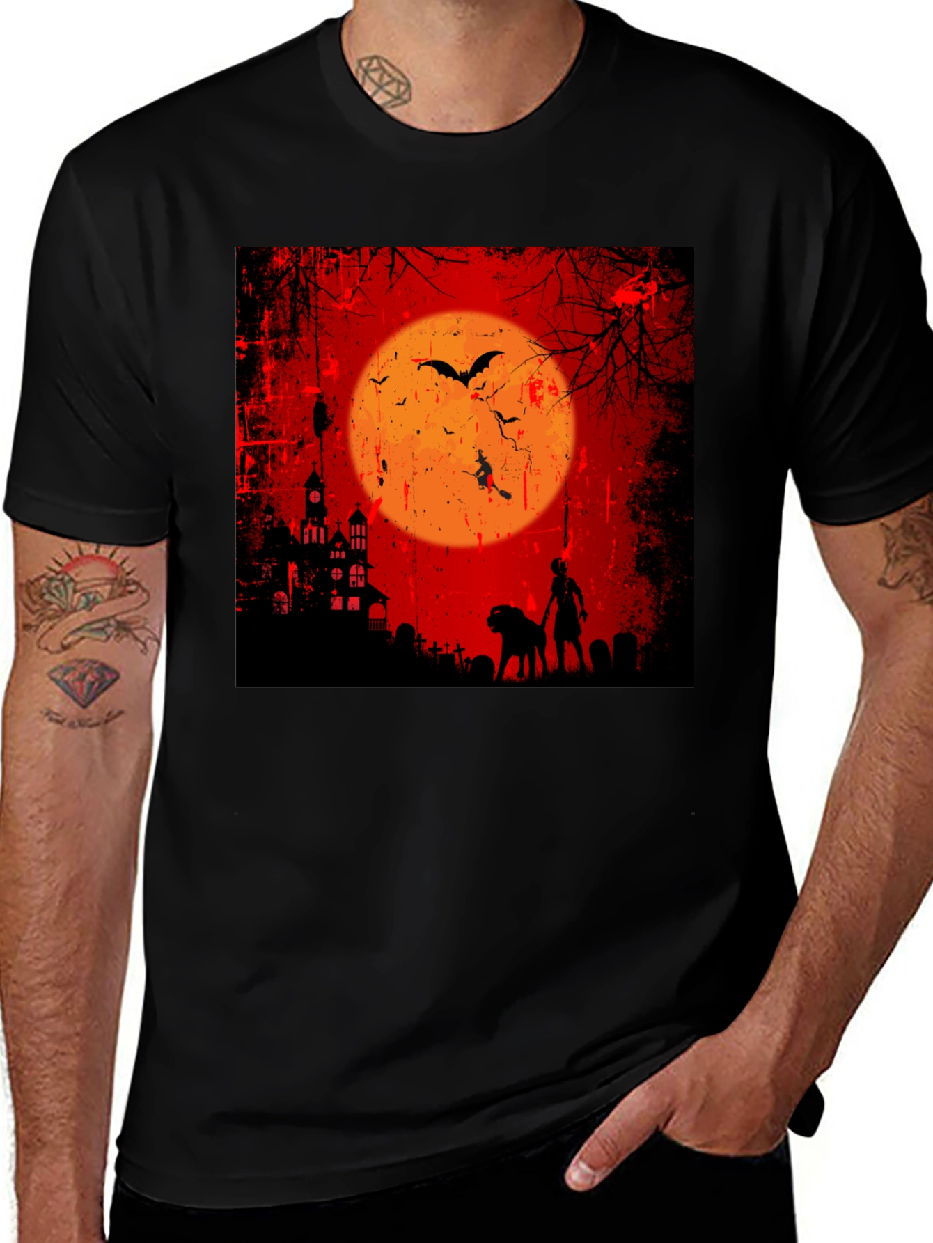 Variant 30 of Halloween Graphic Tee: Spooky Night Design
